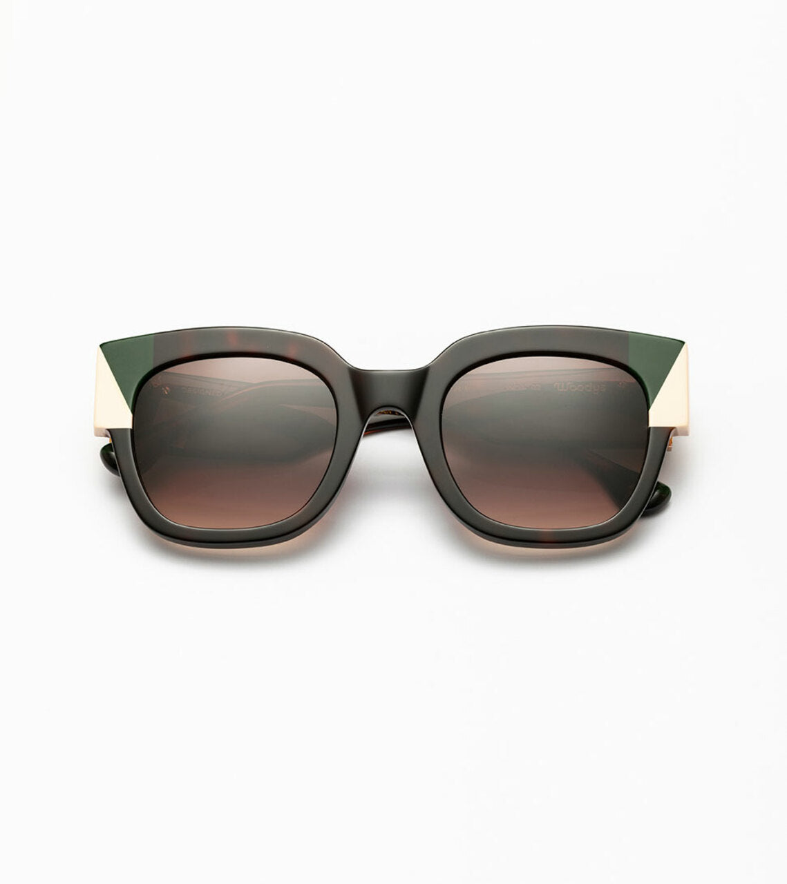 WOODYS Linda – Lunettes de soleil femme écaille, vert & crème