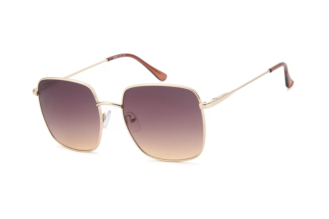 IKALY S379 – Lunettes de soleil femme dorées et verres bruns