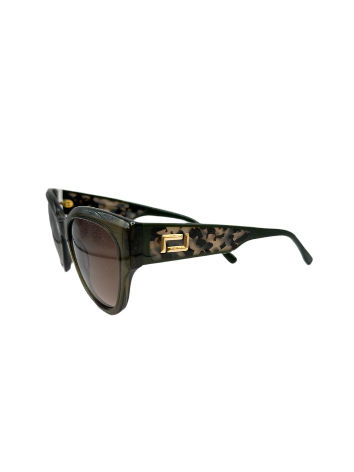 LANCEL LA91042 – Lunettes de soleil femme kaki & écaille blanc + verres brun rose