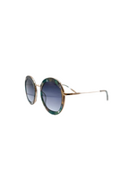 LOU LS33 – Lunettes de soleil femme écaille bleu + verres gris
