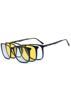 OSMOSE - OCP641 | Lunettes de vue homme ultem bleu mat et jaune à clip photochromique