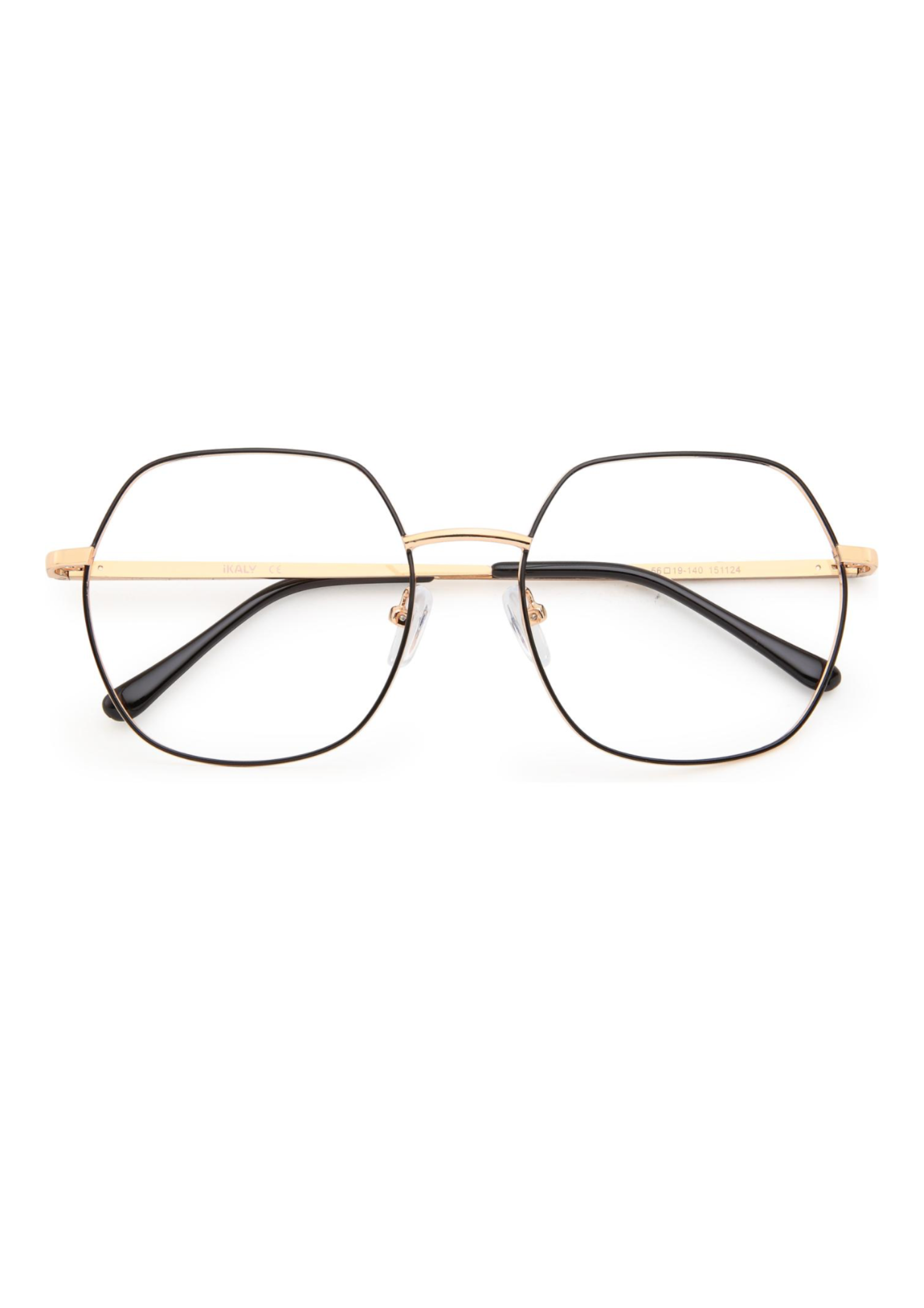 IKALY – P319 | Lunettes de vue femme noir et doré en métal