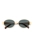 IKALY S393 – Lunettes de soleil femme métal doré verres gris