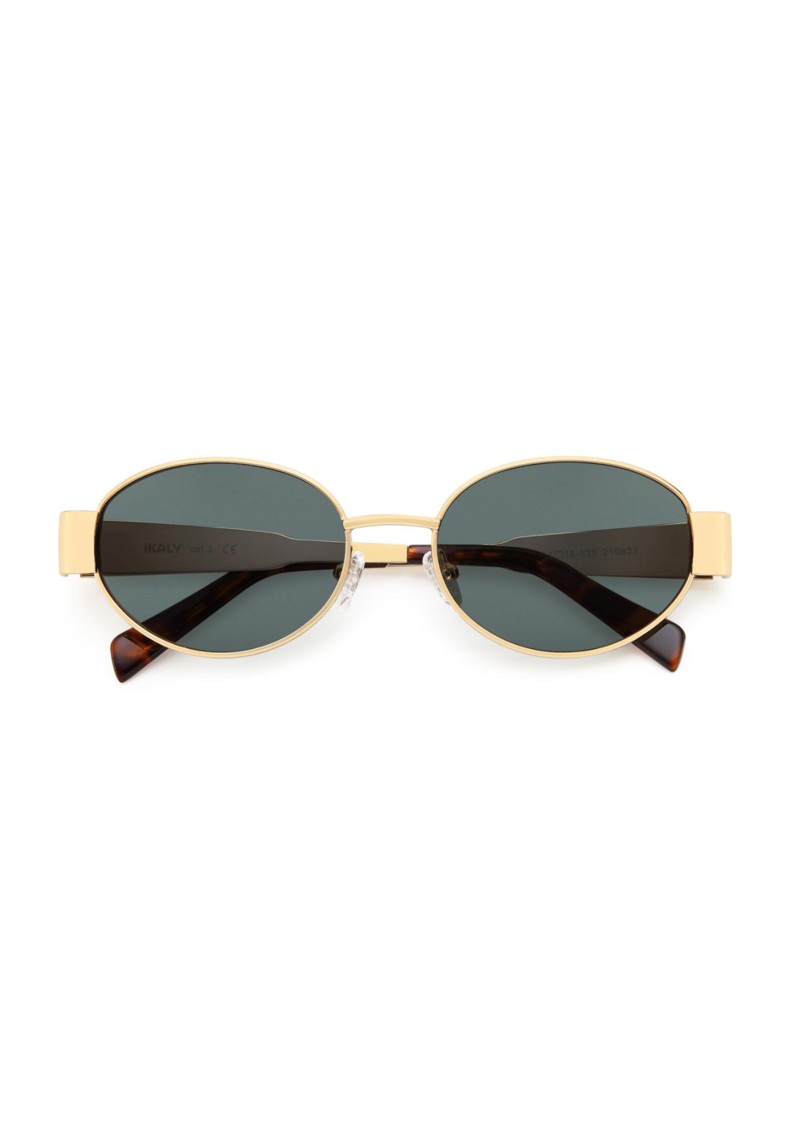 IKALY S393 – Lunettes de soleil femme métal doré verres gris