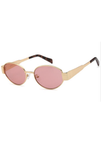 IKALY S393 – Lunettes de soleil femme métal doré verres rose