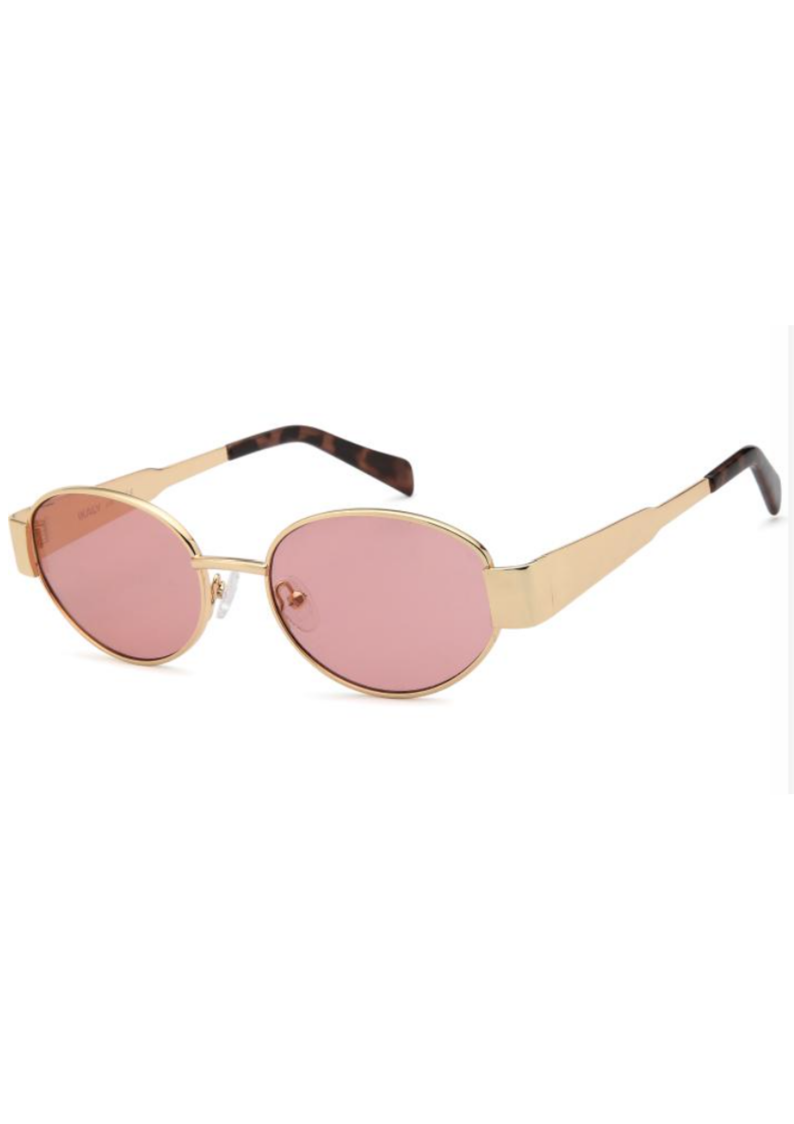 IKALY S393 – Lunettes de soleil femme métal doré verres rose