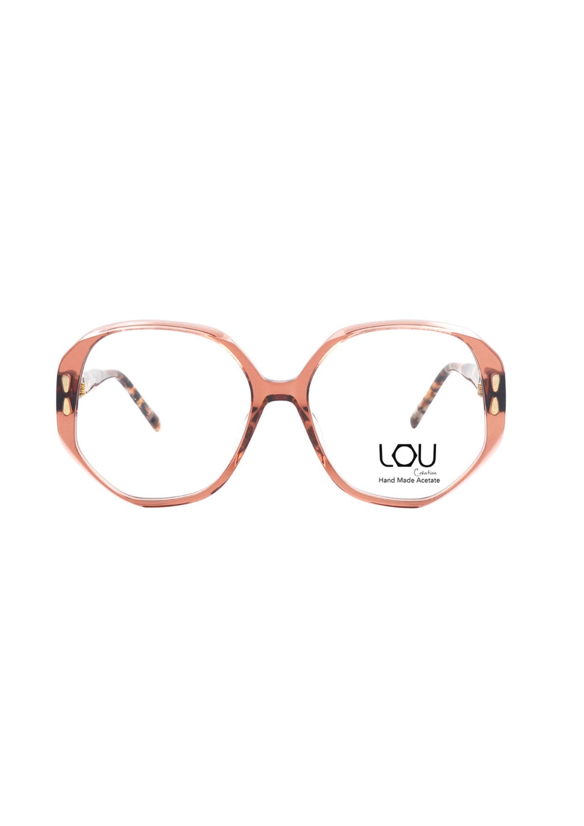 Lou – F4 | Lunettes de vue femme cristal rose + clip solaire
