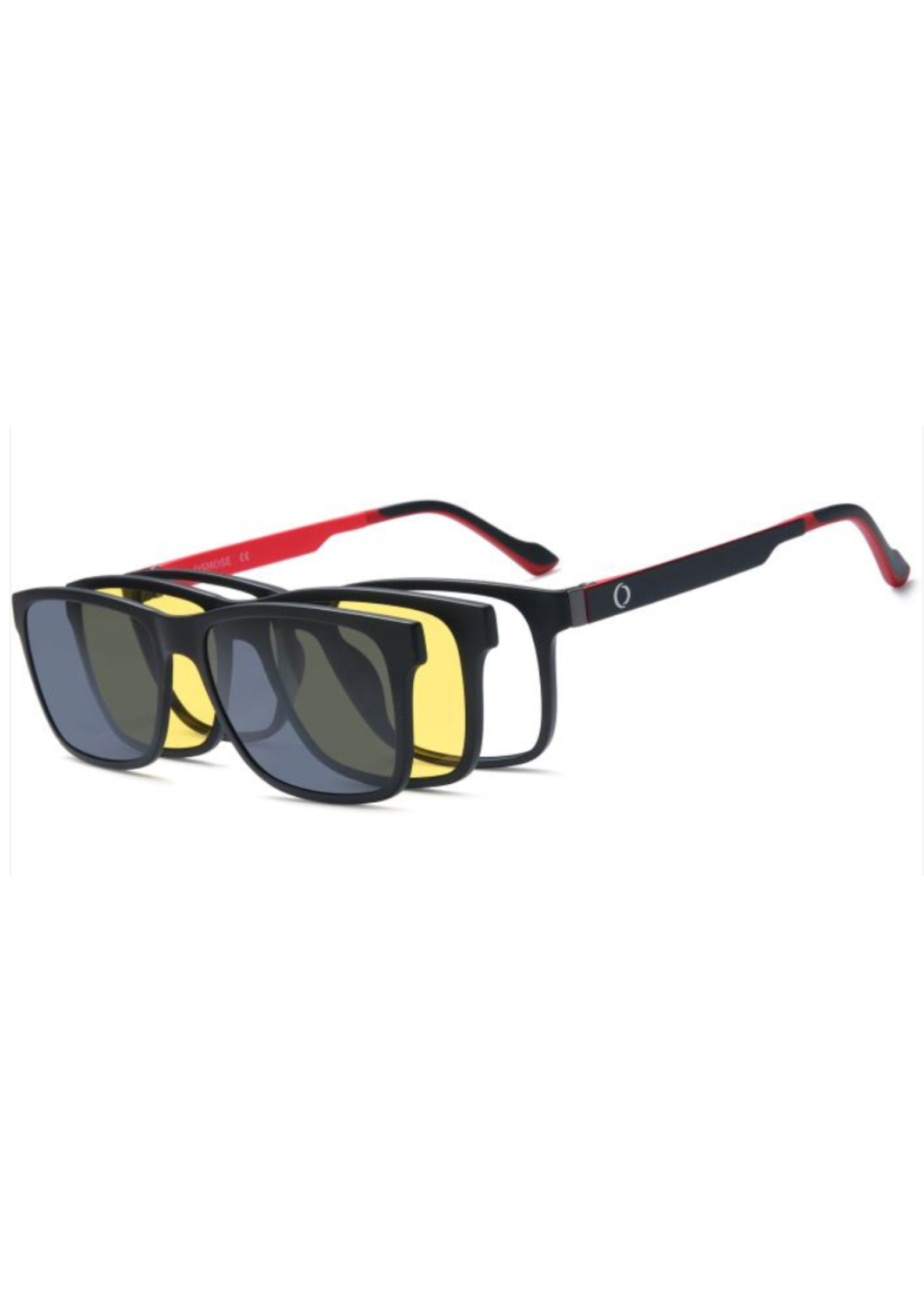 OSMOSE - OCP538 | Lunettes de vue homme ultem noir intérieur rouge à clip