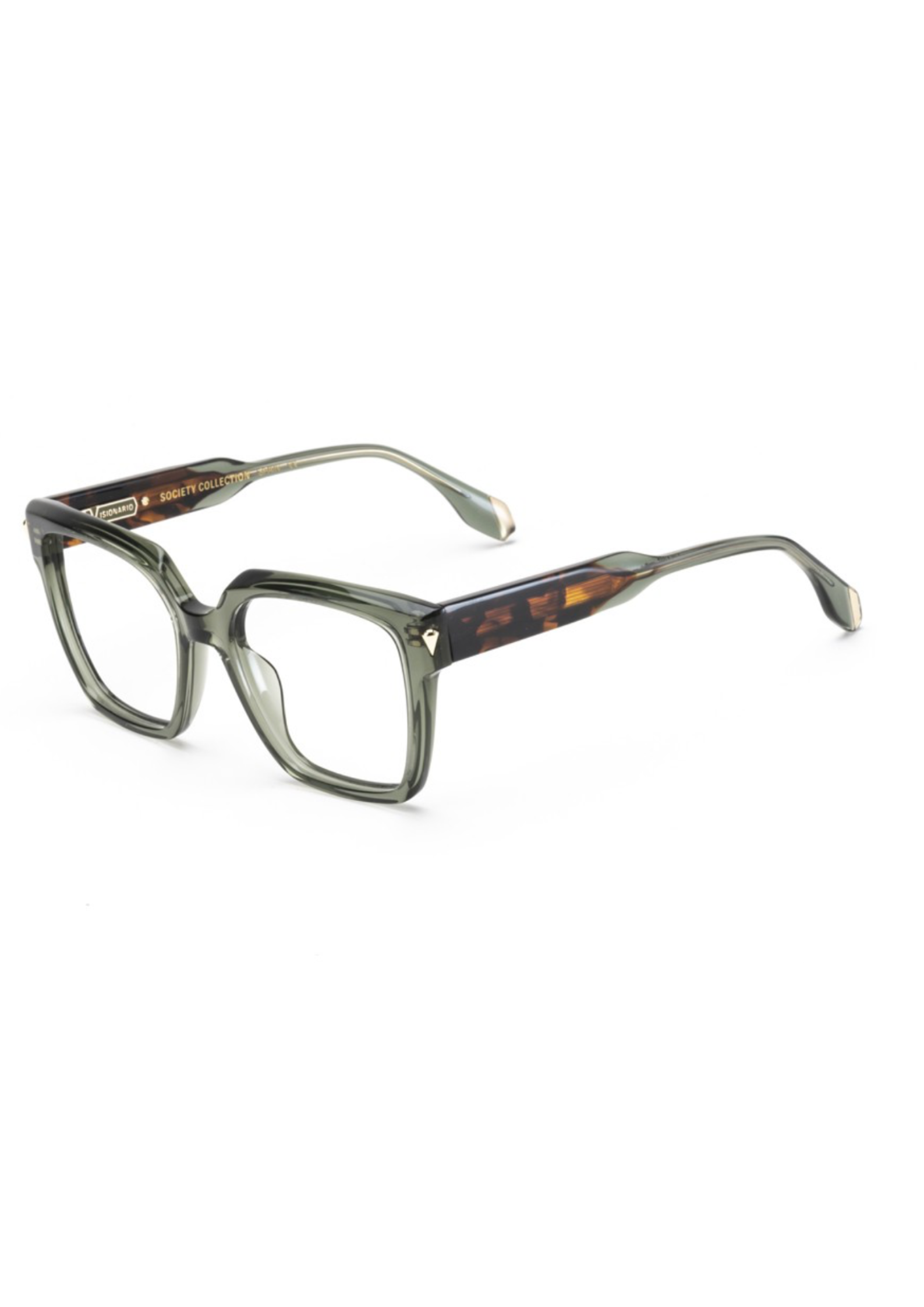 VISIONARIO Irene – Lunettes de vue femme cristal vert branche écaille
