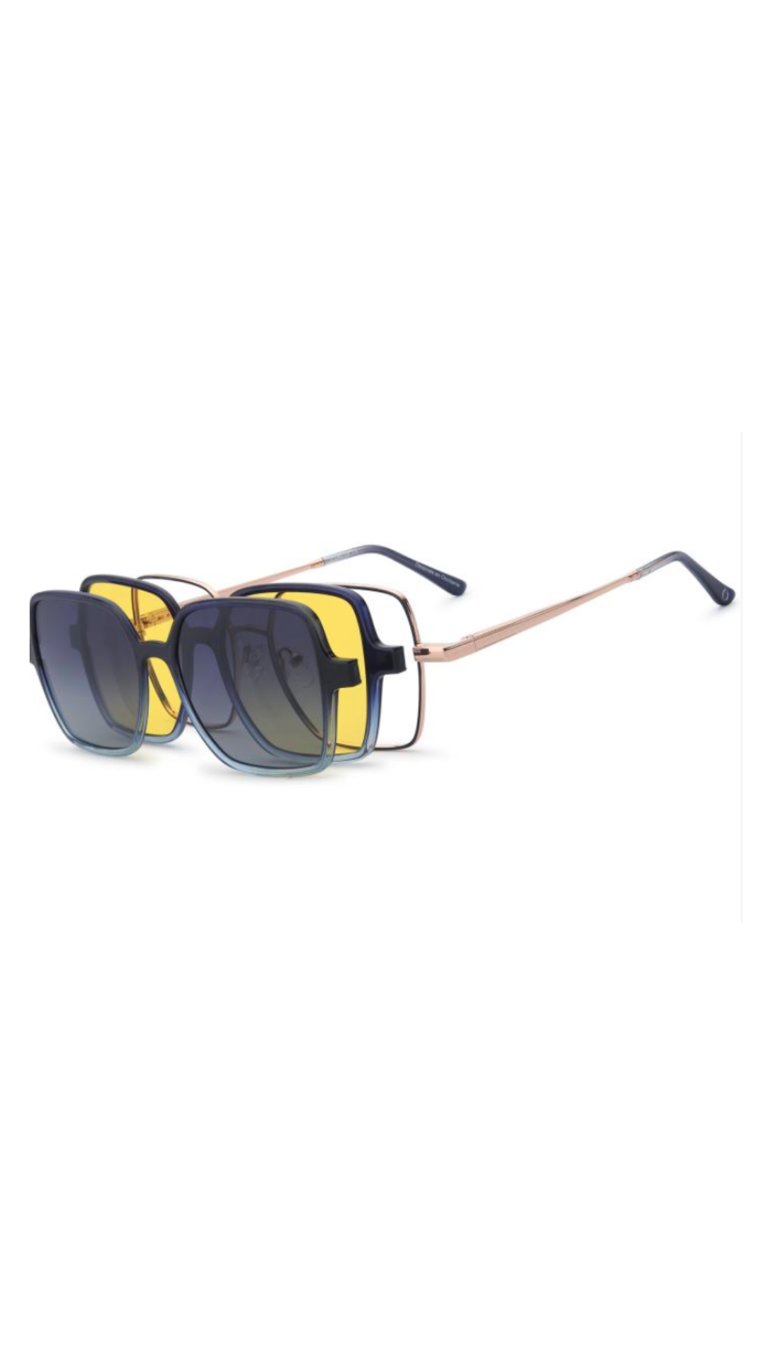 OSMOSE - OCP601 | Lunettes de vue femme métal bleu et rose gold à clip