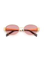 IKALY S393 – Lunettes de soleil femme métal doré verres rose