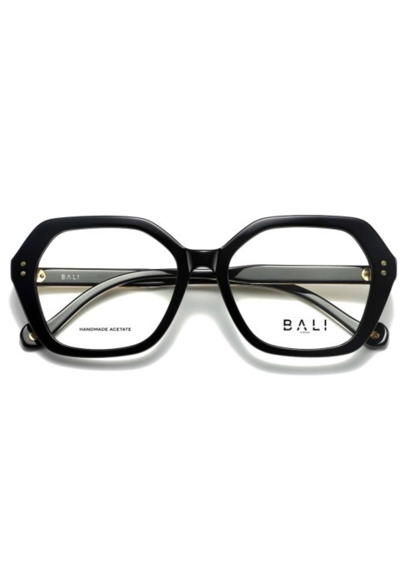Bali – Joy | Lunettes de vue femme acétate noir et branche dorée