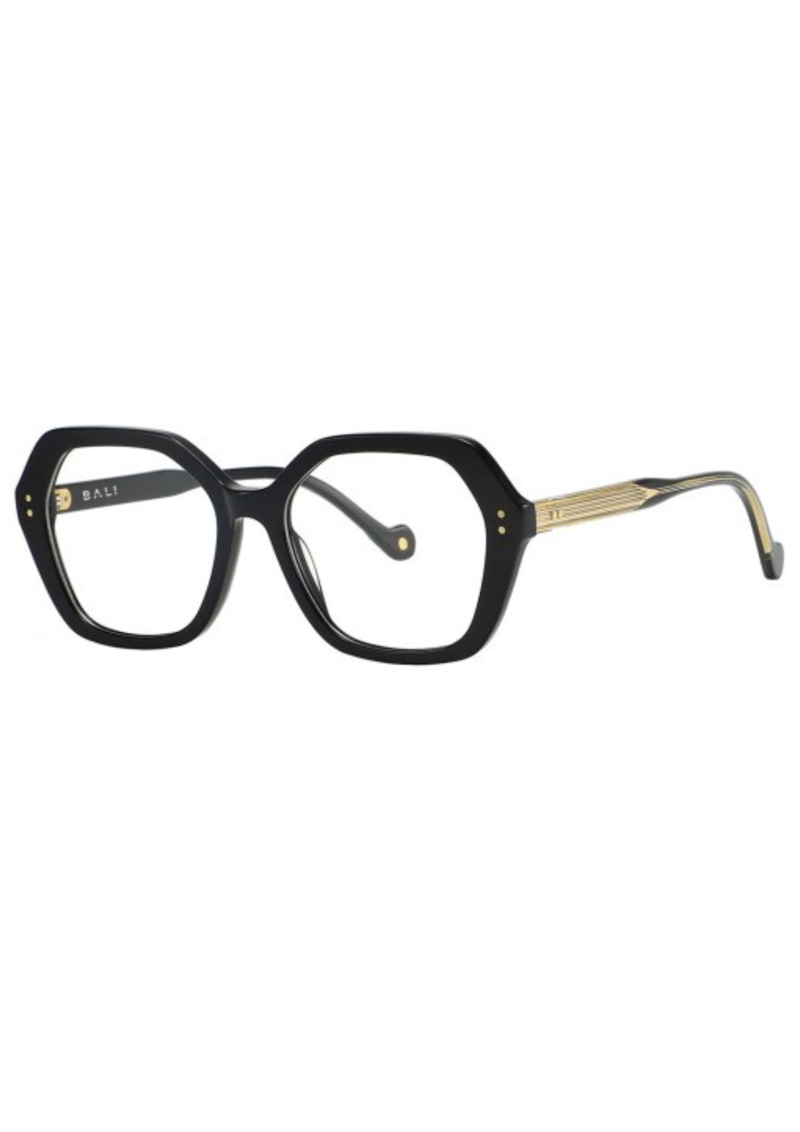 Bali – Joy | Lunettes de vue femme acétate noir et branche dorée