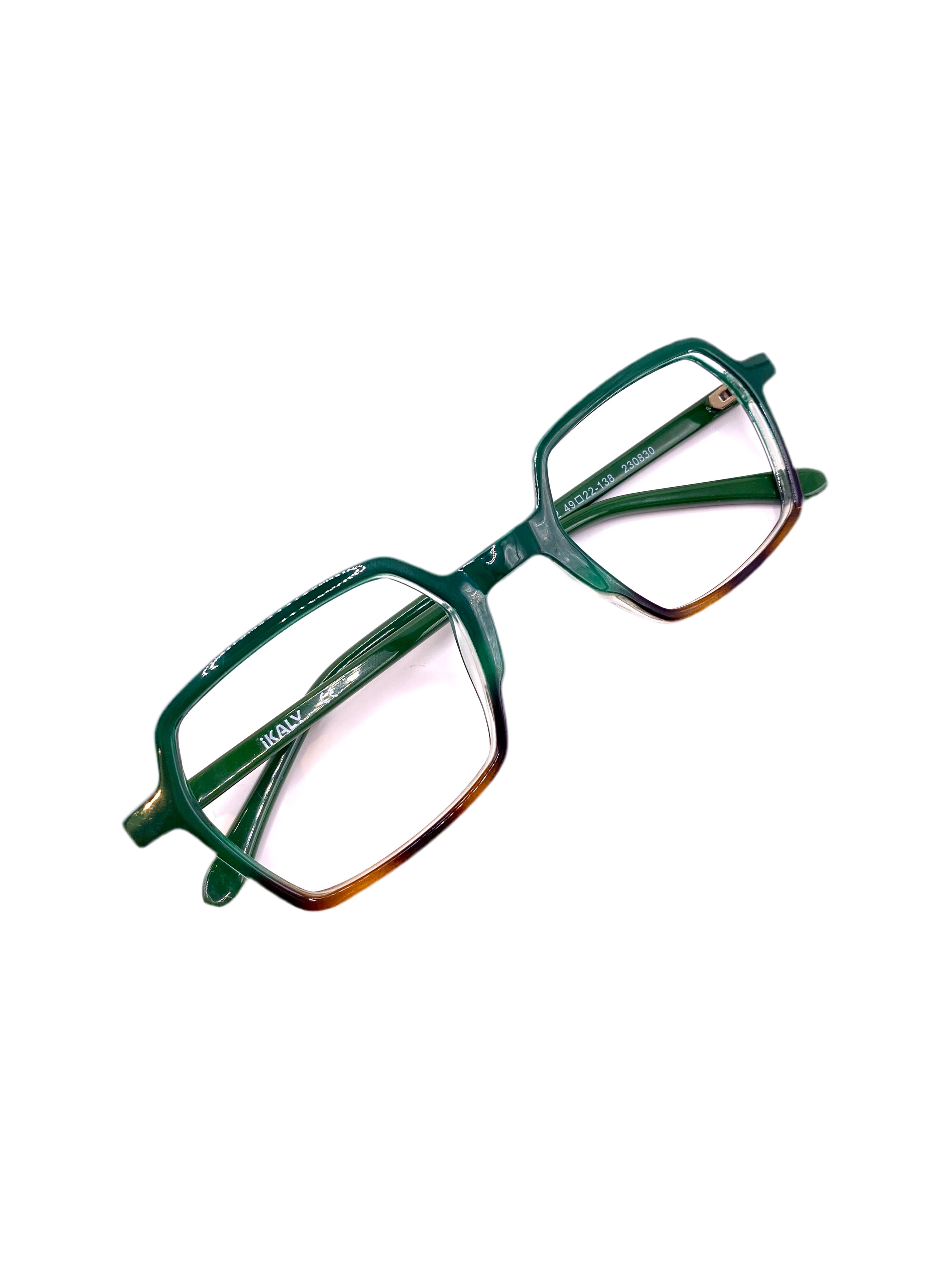 IKALY – OP353 | Lunettes de vue homme vert et écaille