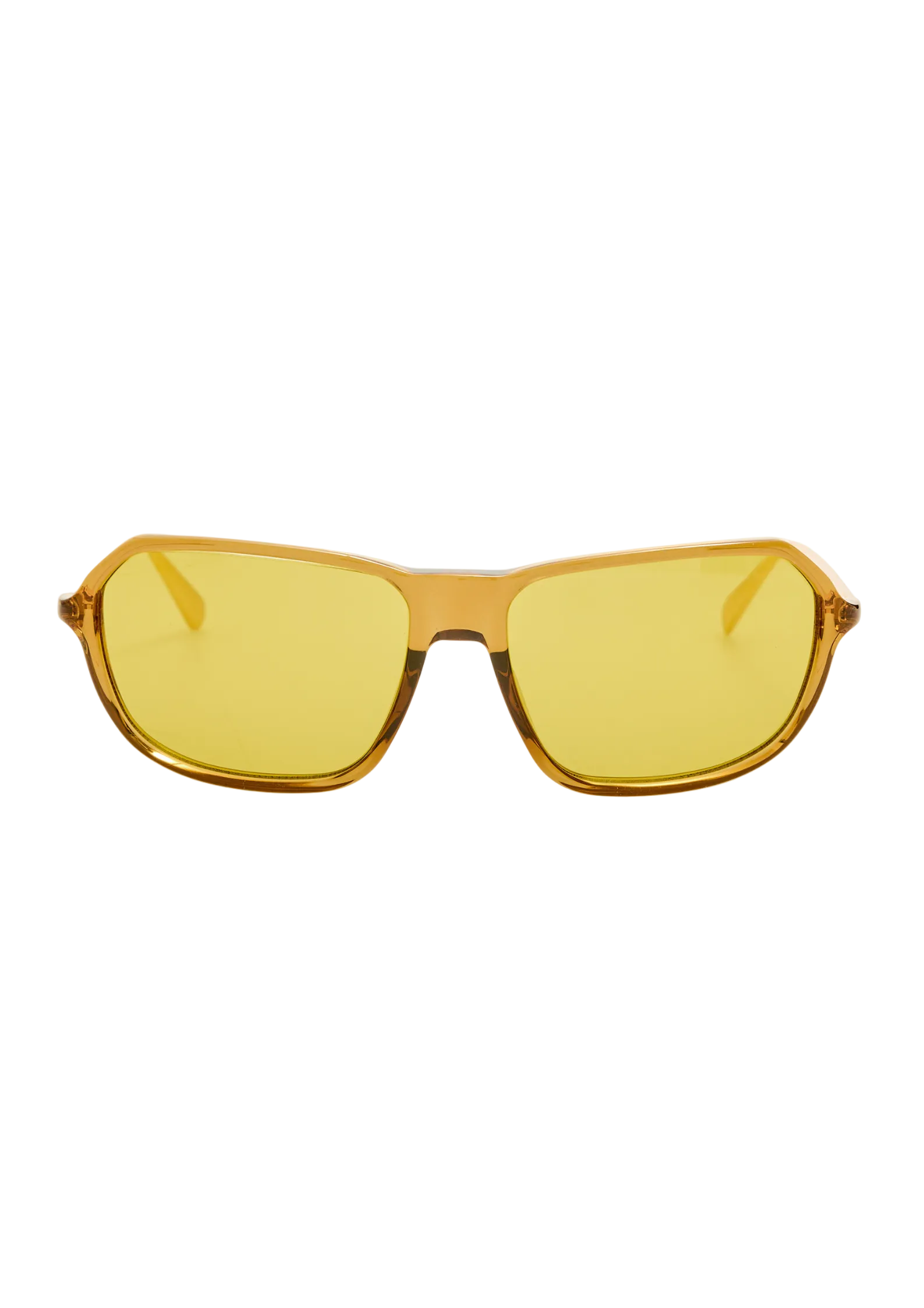 Jacquemus 212  – doré, cristal et verres jaune | Lunettes de soleil en acétate branche métal