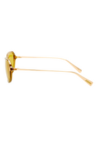 Jacquemus 212  – doré, cristal et verres jaune | Lunettes de soleil en acétate branche métal