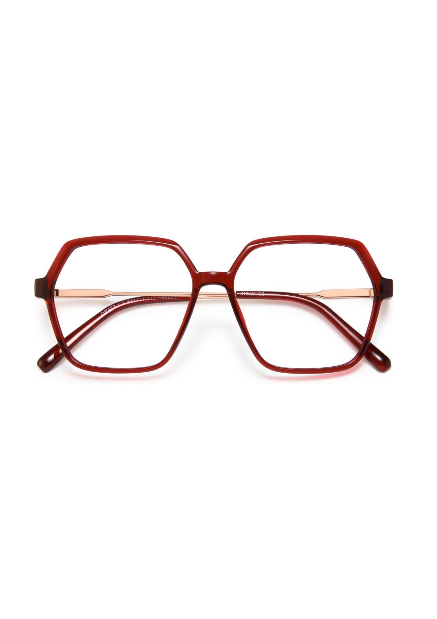 IKALY – OP422 | Lunettes de vue femme cristal rouge et doré