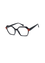IKALY – OP408 | Lunettes de vue femme Noir & Rouge Corail