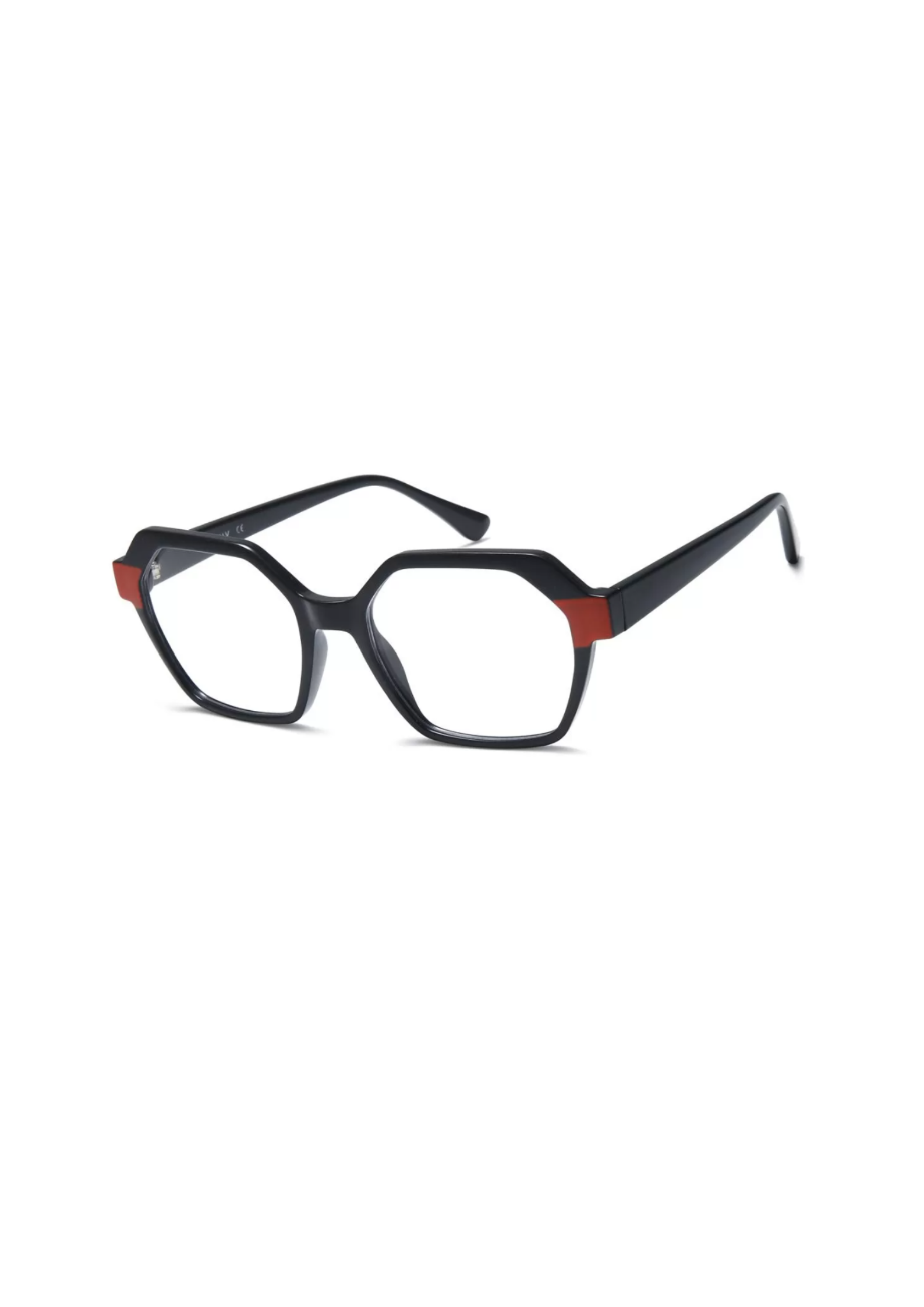 IKALY – OP408 | Lunettes de vue femme Noir & Rouge Corail