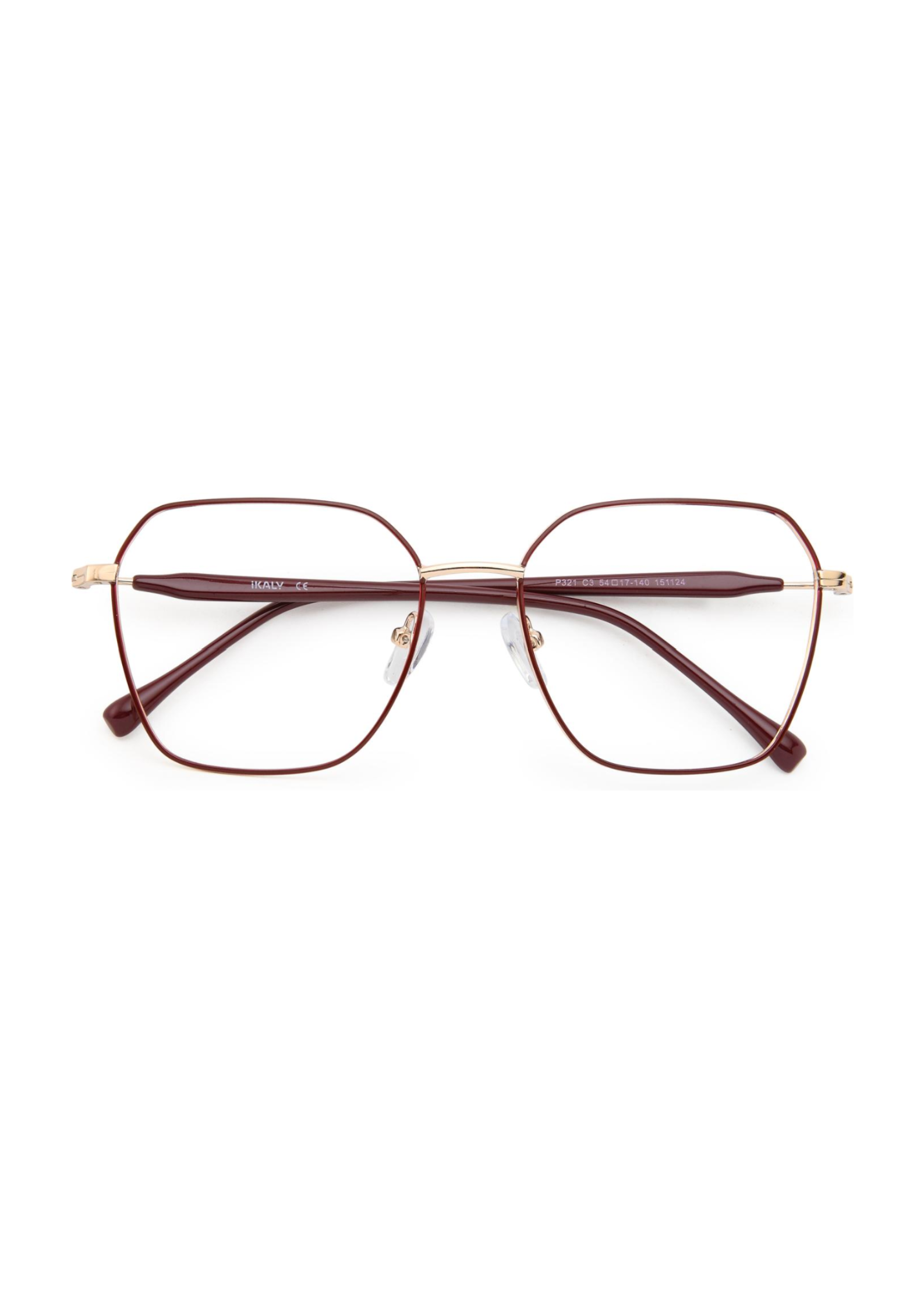 IKALY – P321 | Lunettes de vue femme or rose et bordeaux