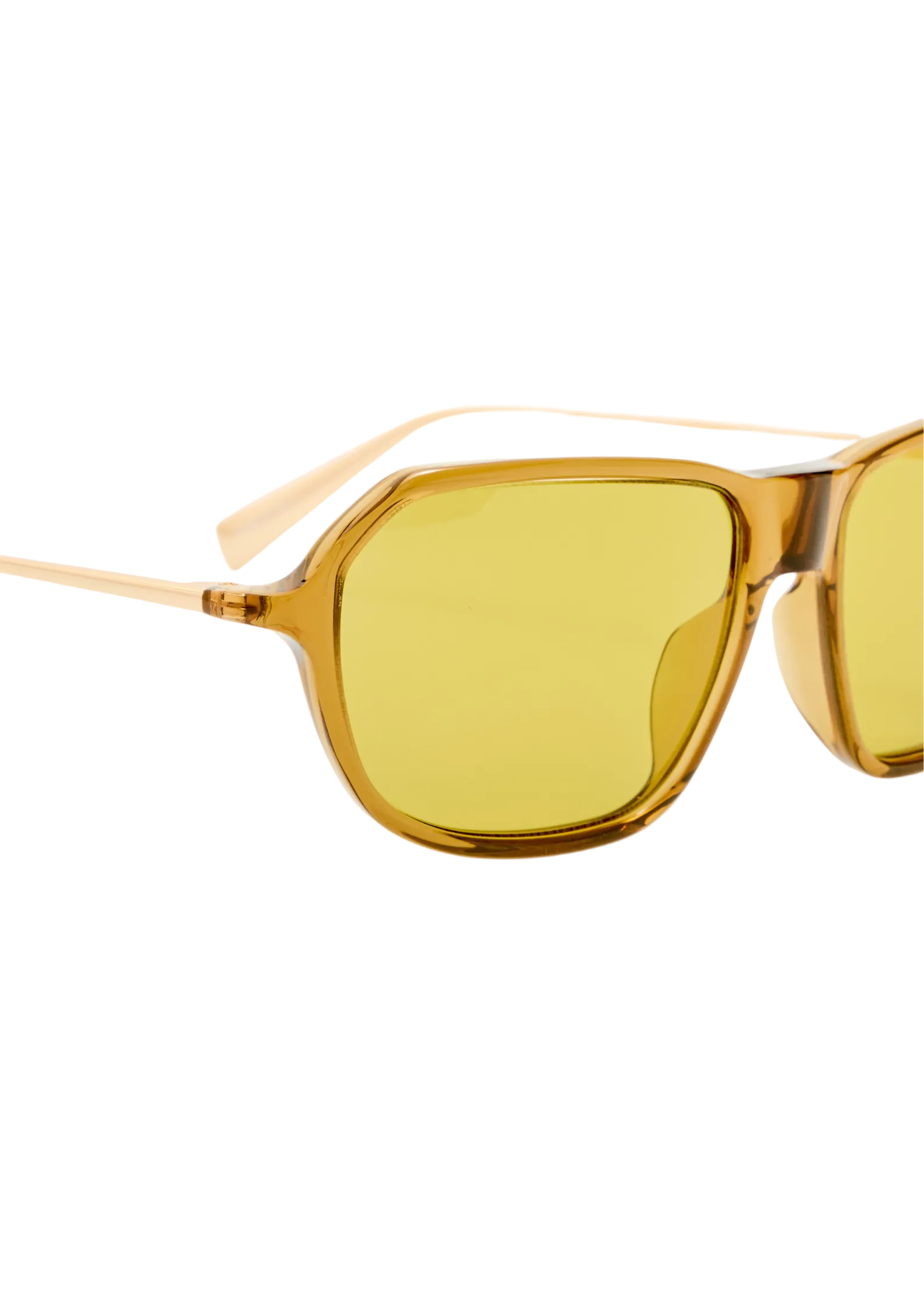 Jacquemus 212  – doré, cristal et verres jaune | Lunettes de soleil en acétate branche métal