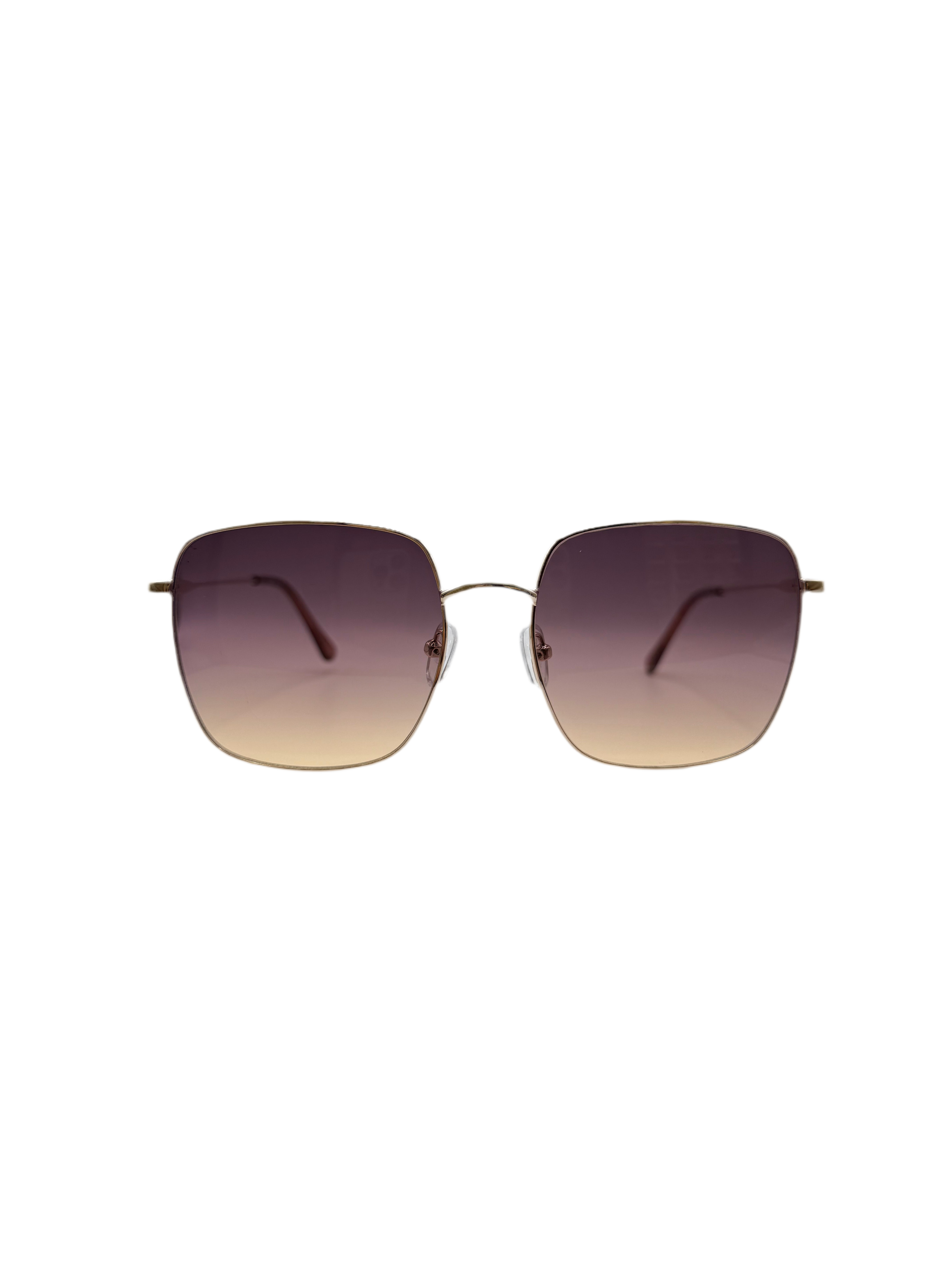 IKALY S379 – Lunettes de soleil femme dorées et verres bruns