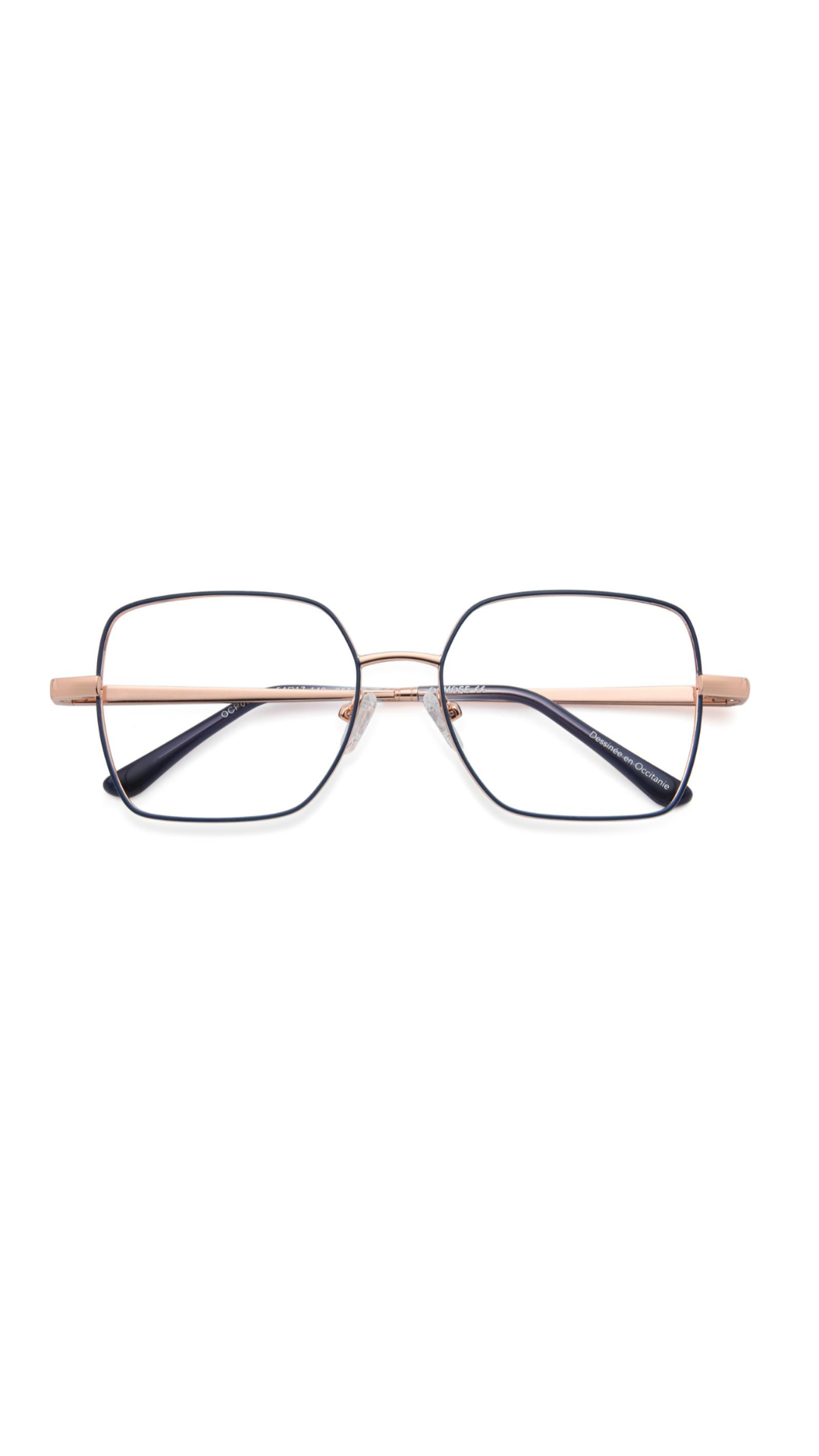 OSMOSE - OCP601 | Lunettes de vue femme métal bleu et rose gold à clip