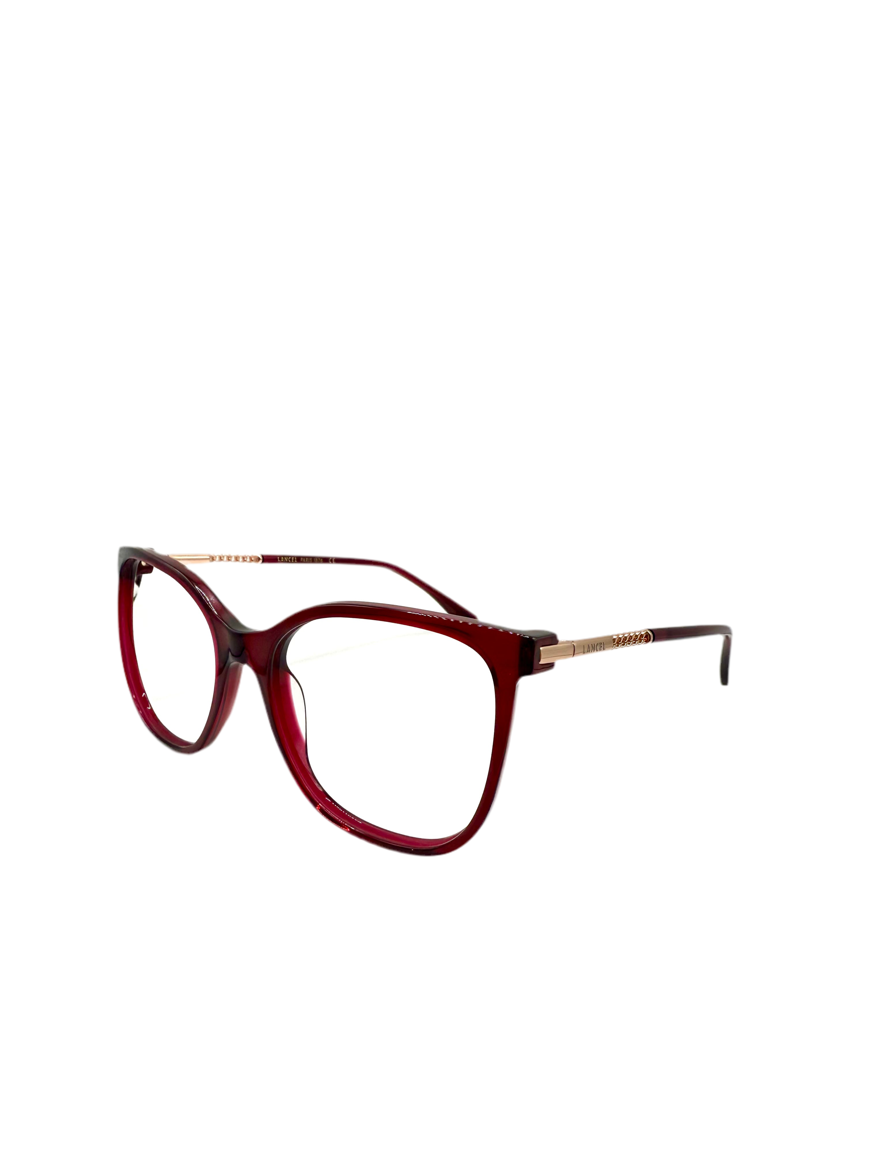 LANCEL – LA90055 | Lunettes de vue femme bordeaux en acétate
