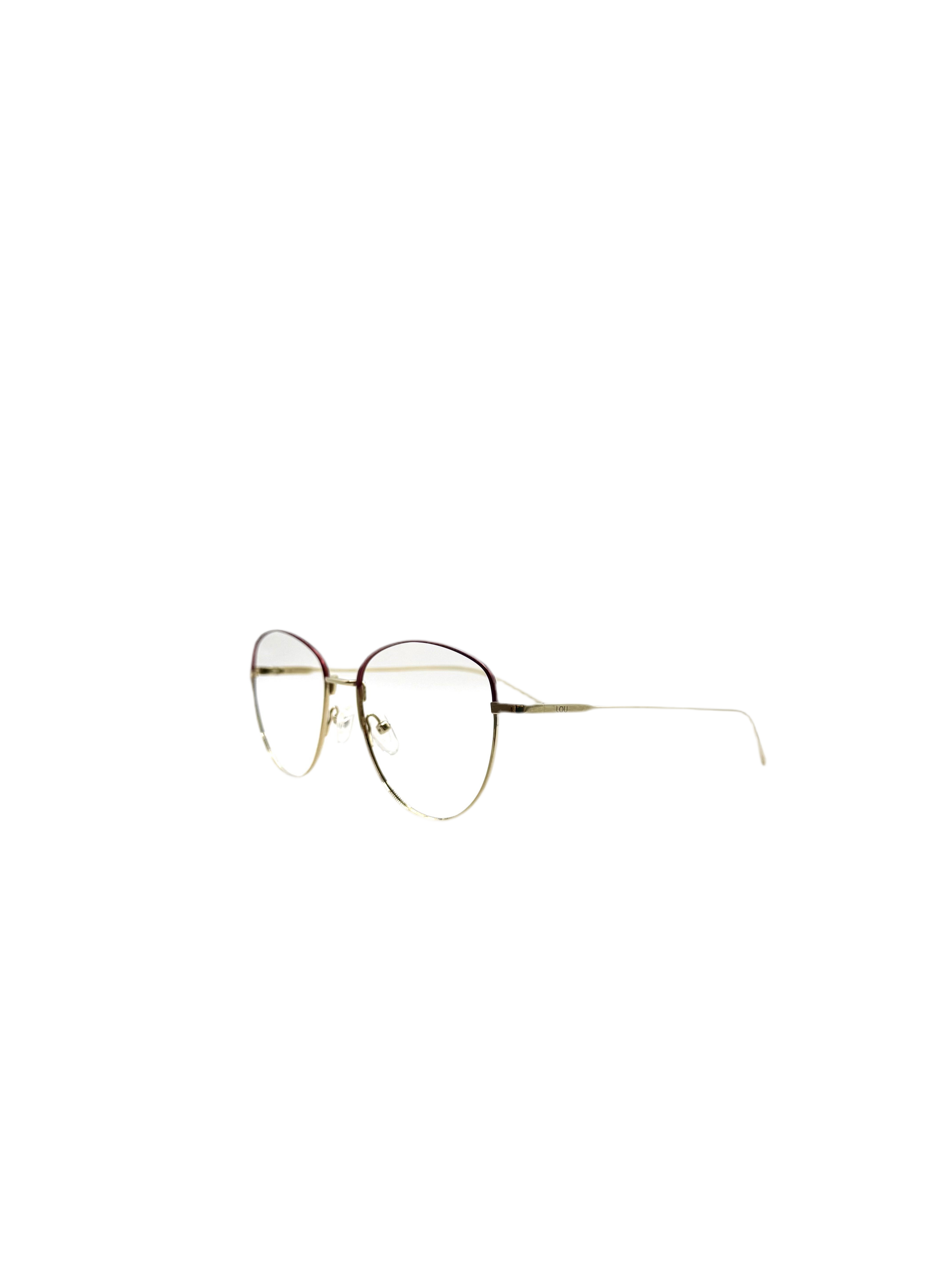 Lou – TW18 | Lunettes de vue femme en titane or et rouge