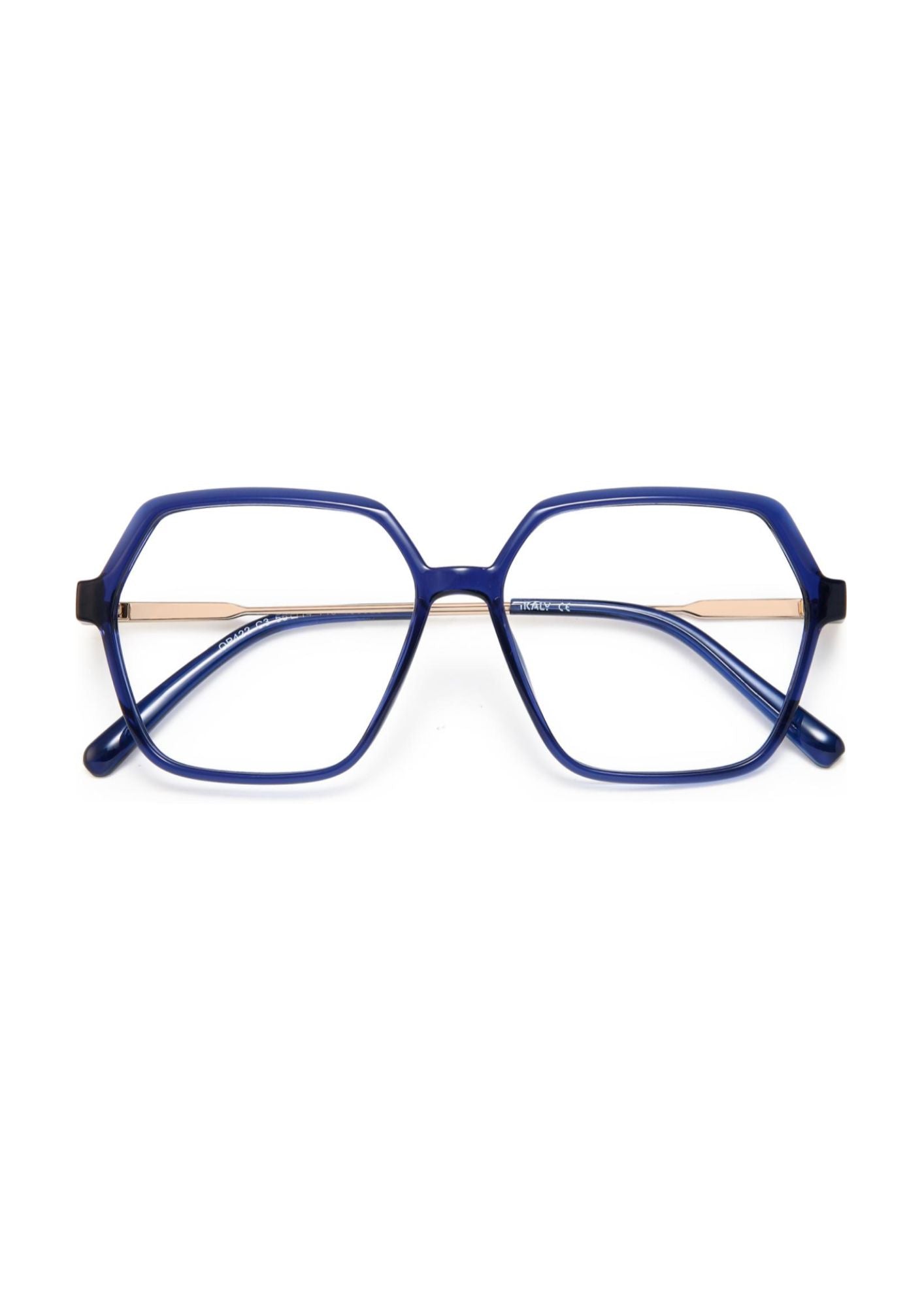 IKALY – OP422 | Lunettes de vue femme cristal bleu et doré