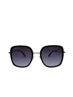 LANCEL LA91036 – Lunettes de soleil femme or & noir + verres bleu dégradé
