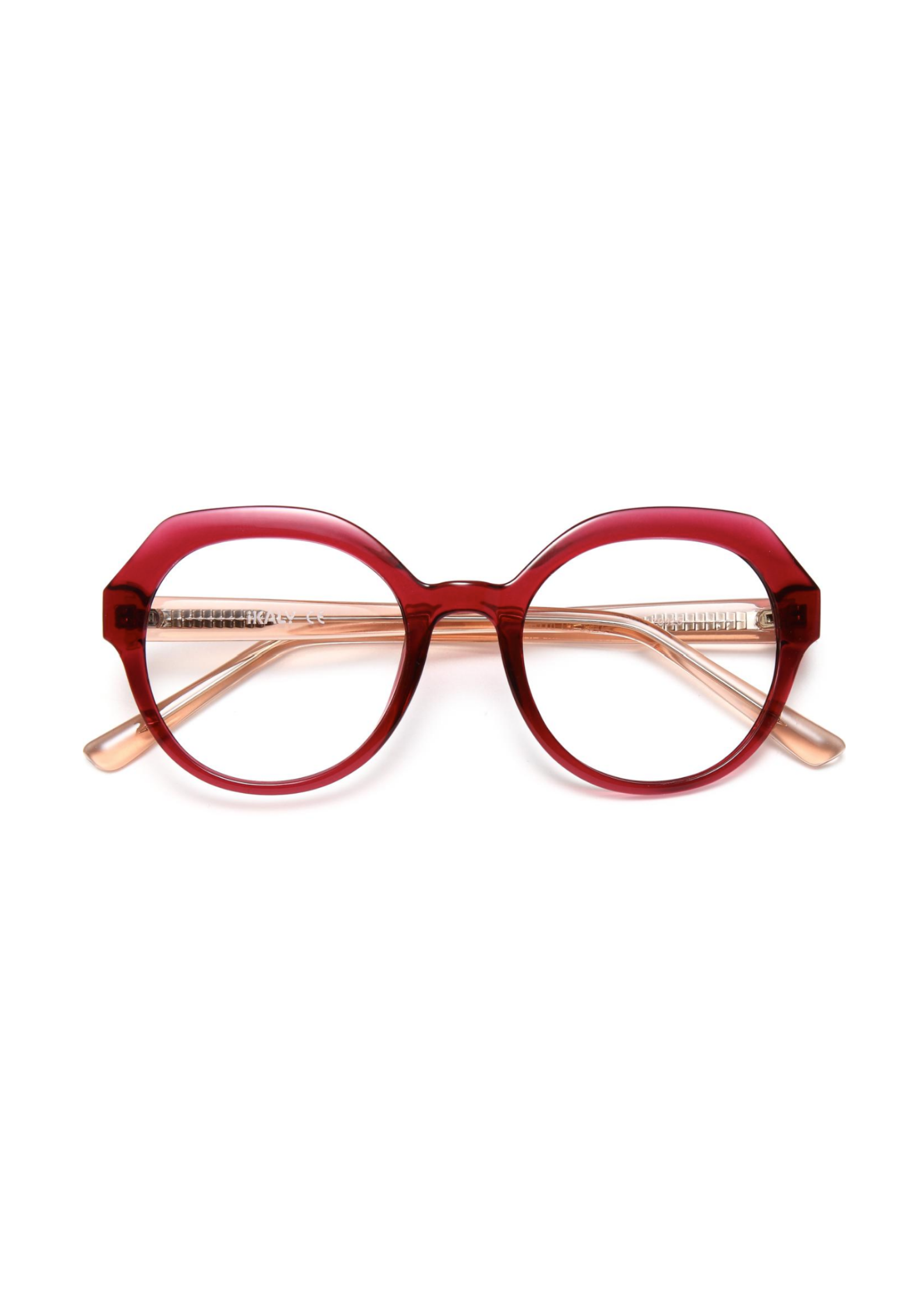 IKALY – OP419 | Lunettes de vue femme Rouge Framboise & Nude Clair