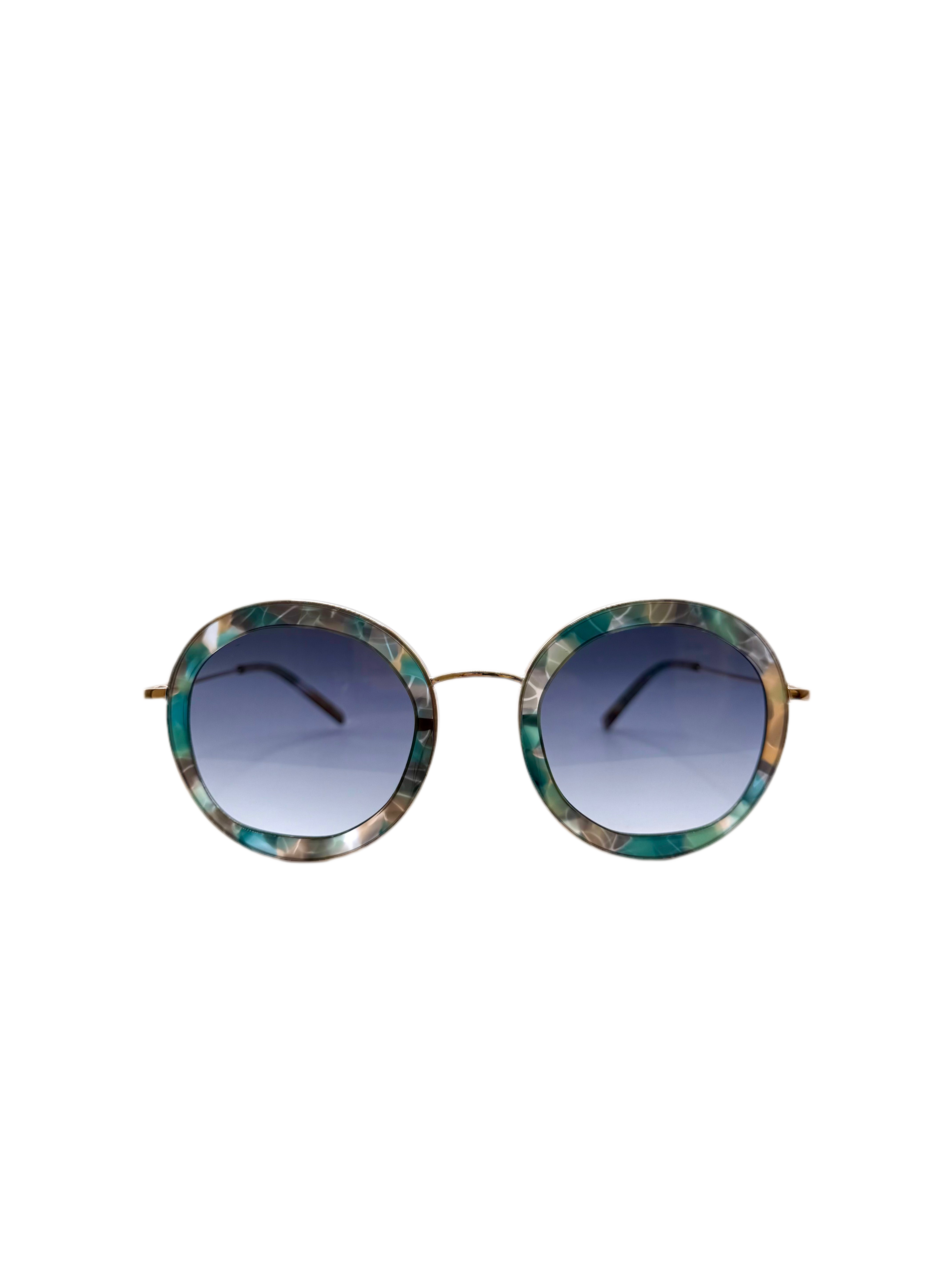 LOU LS33 – Lunettes de soleil femme écaille bleu + verres gris