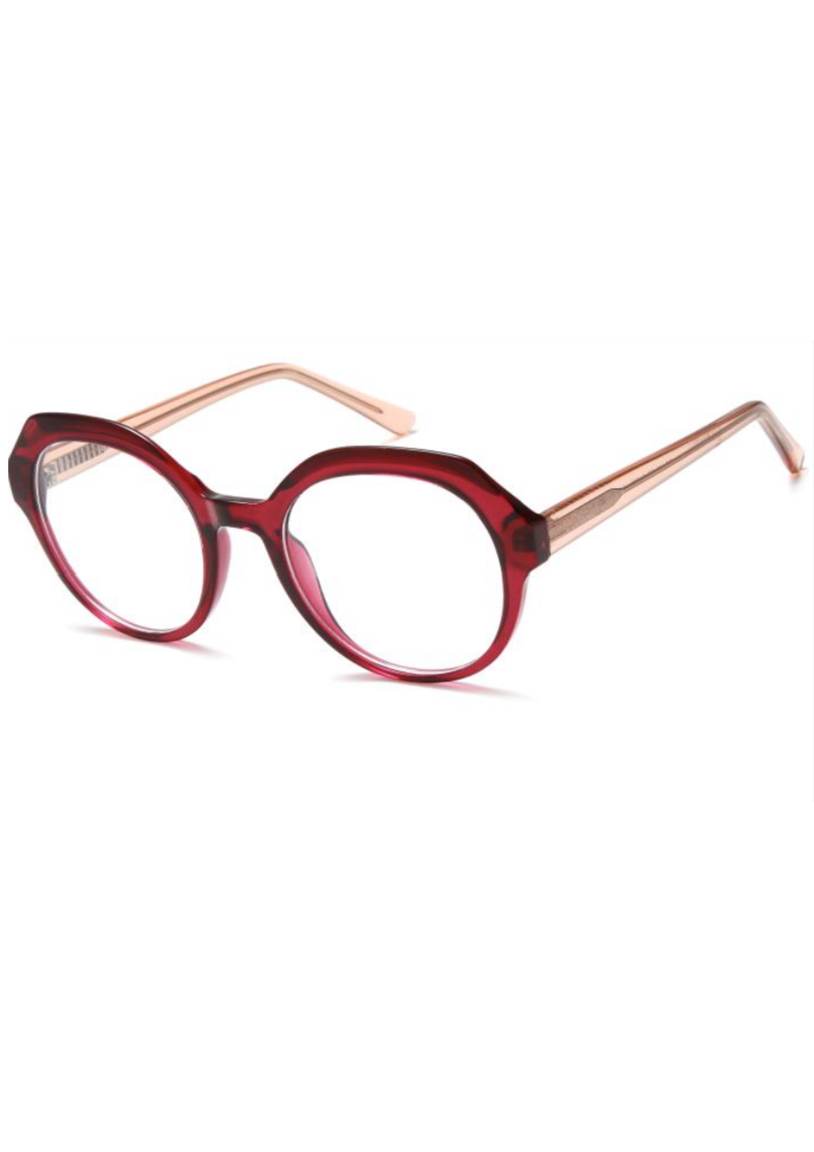 IKALY – OP419 | Lunettes de vue femme Rouge Framboise & Nude Clair