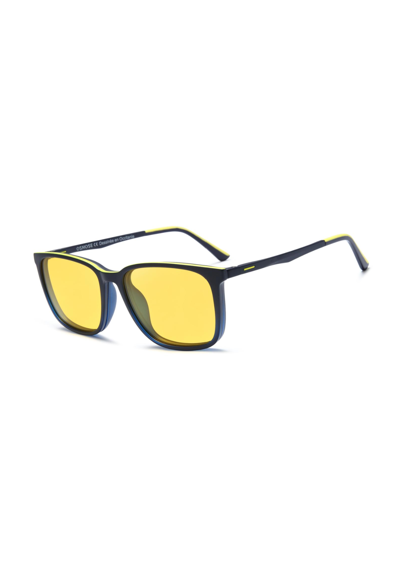 OSMOSE - OCP641 | Lunettes de vue homme ultem bleu mat et jaune à clip photochromique