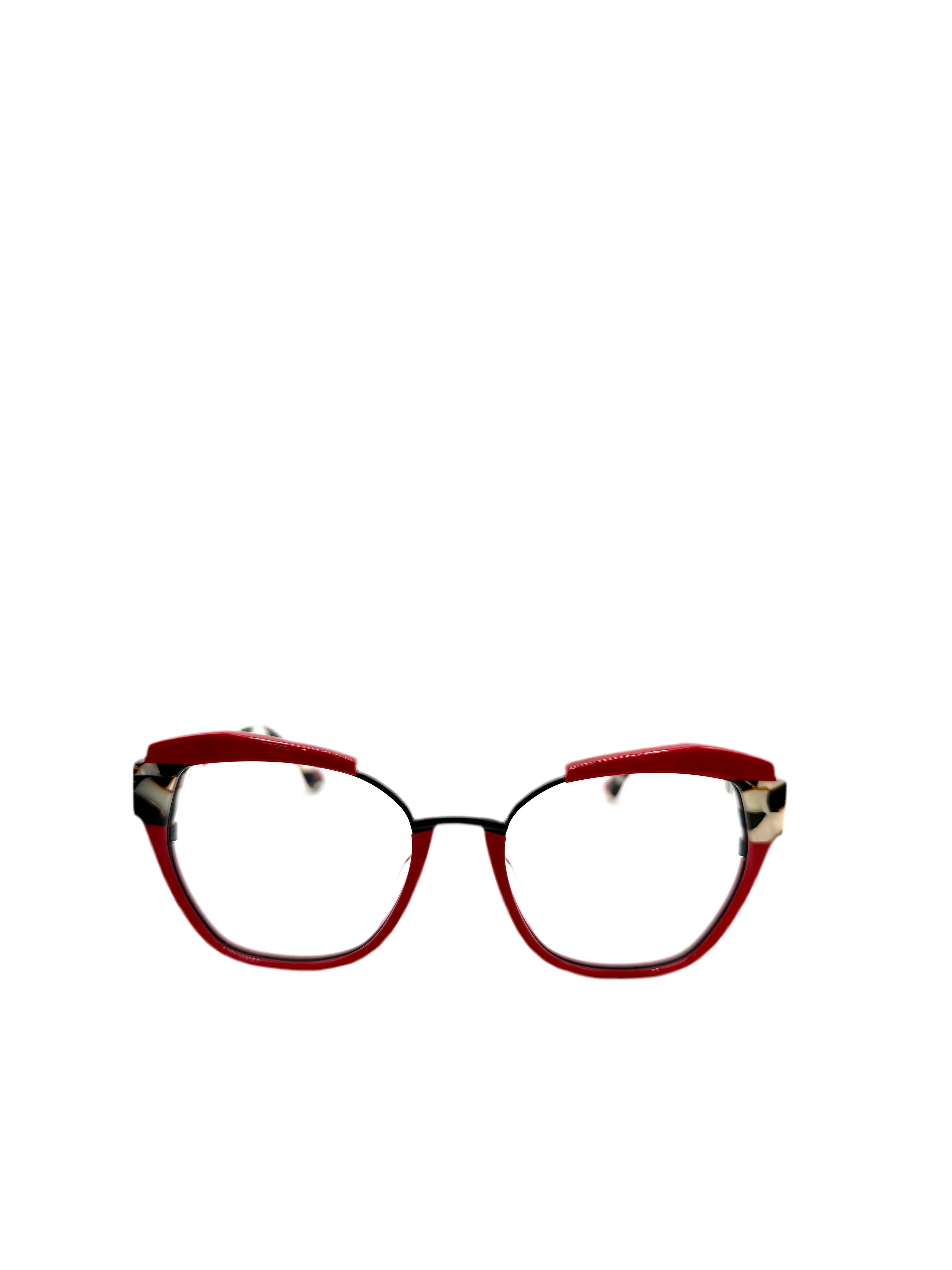 Woodys – Bellini | Lunettes de vue femme combiné noir, rouge & écaille