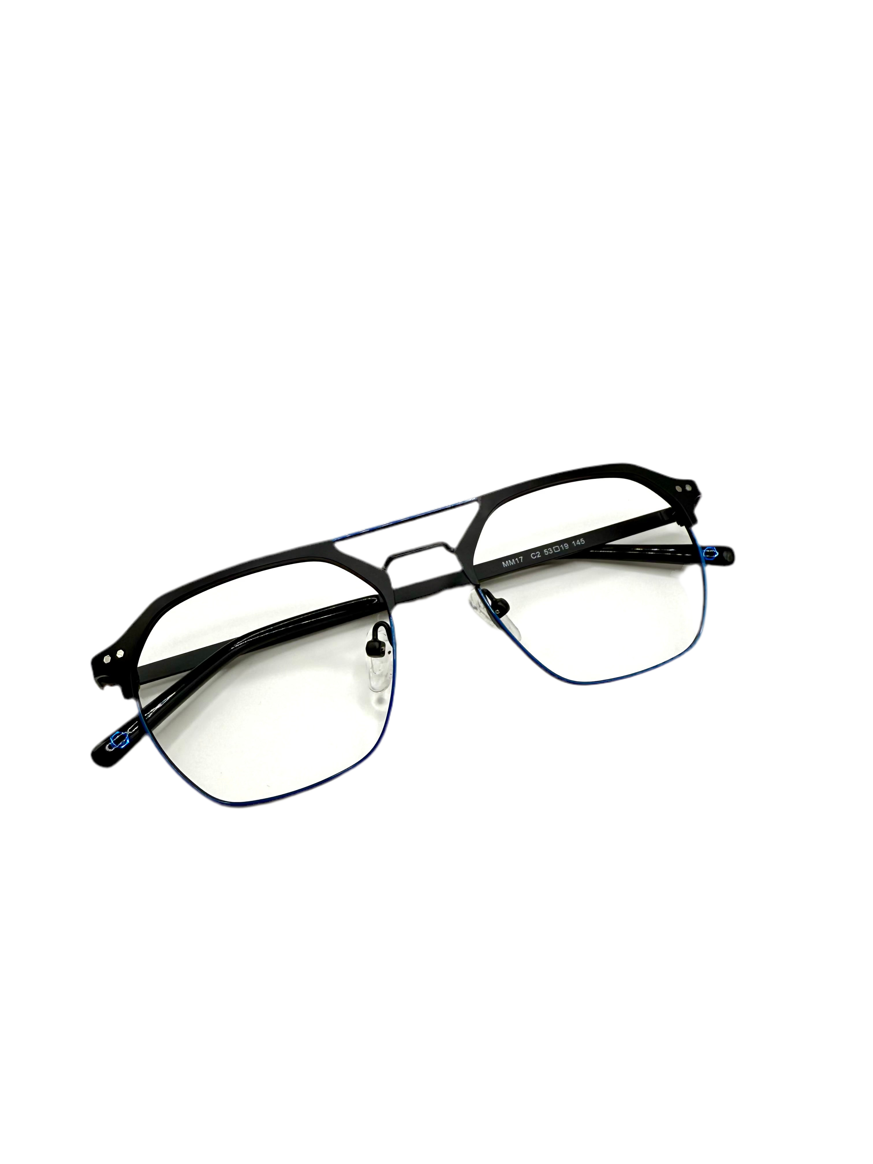 Lou – MM17 | Lunettes de vue homme métal noir et bleu