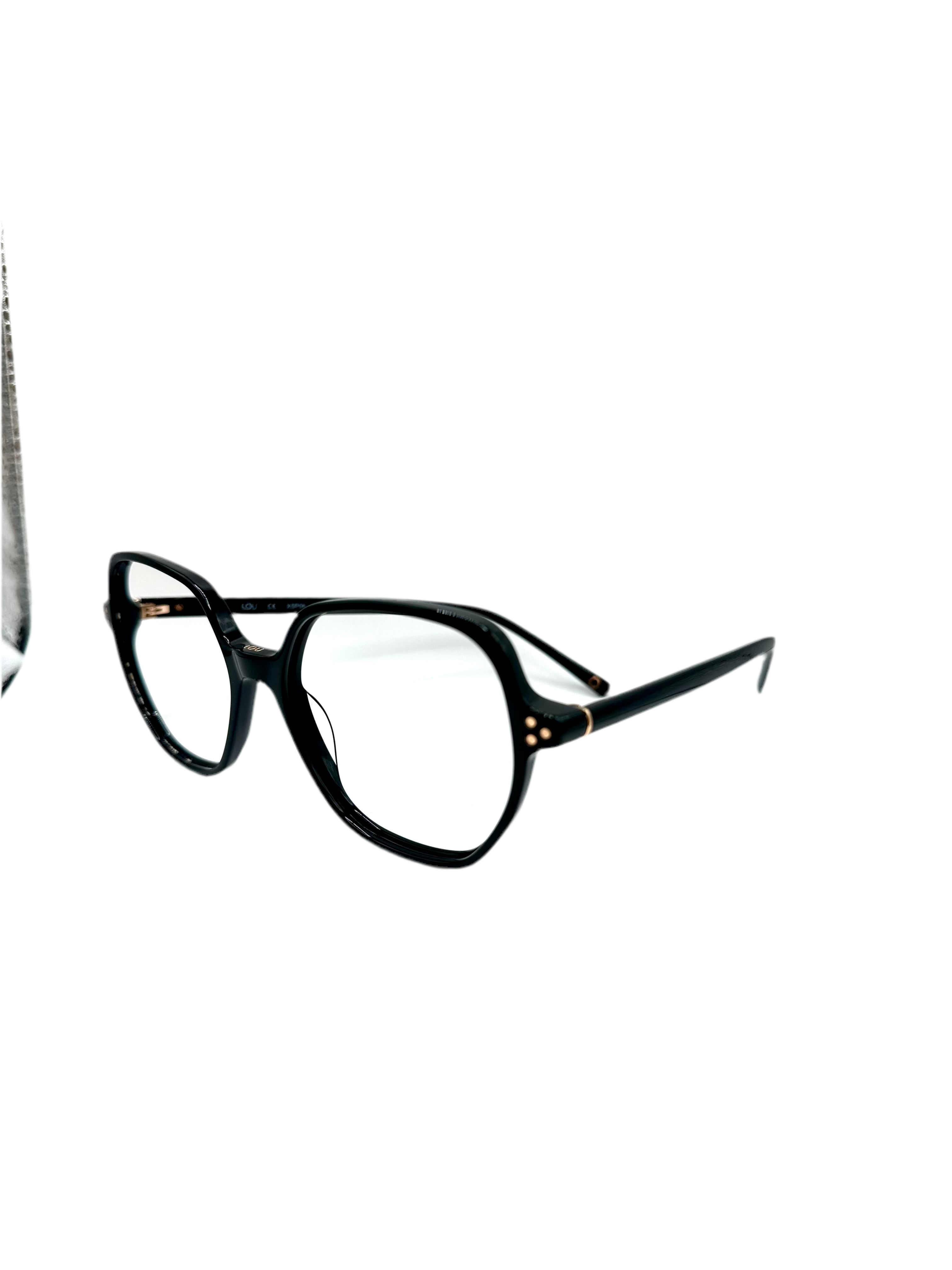 Lou – F6 | Lunettes de vue femme noir + clip solaire