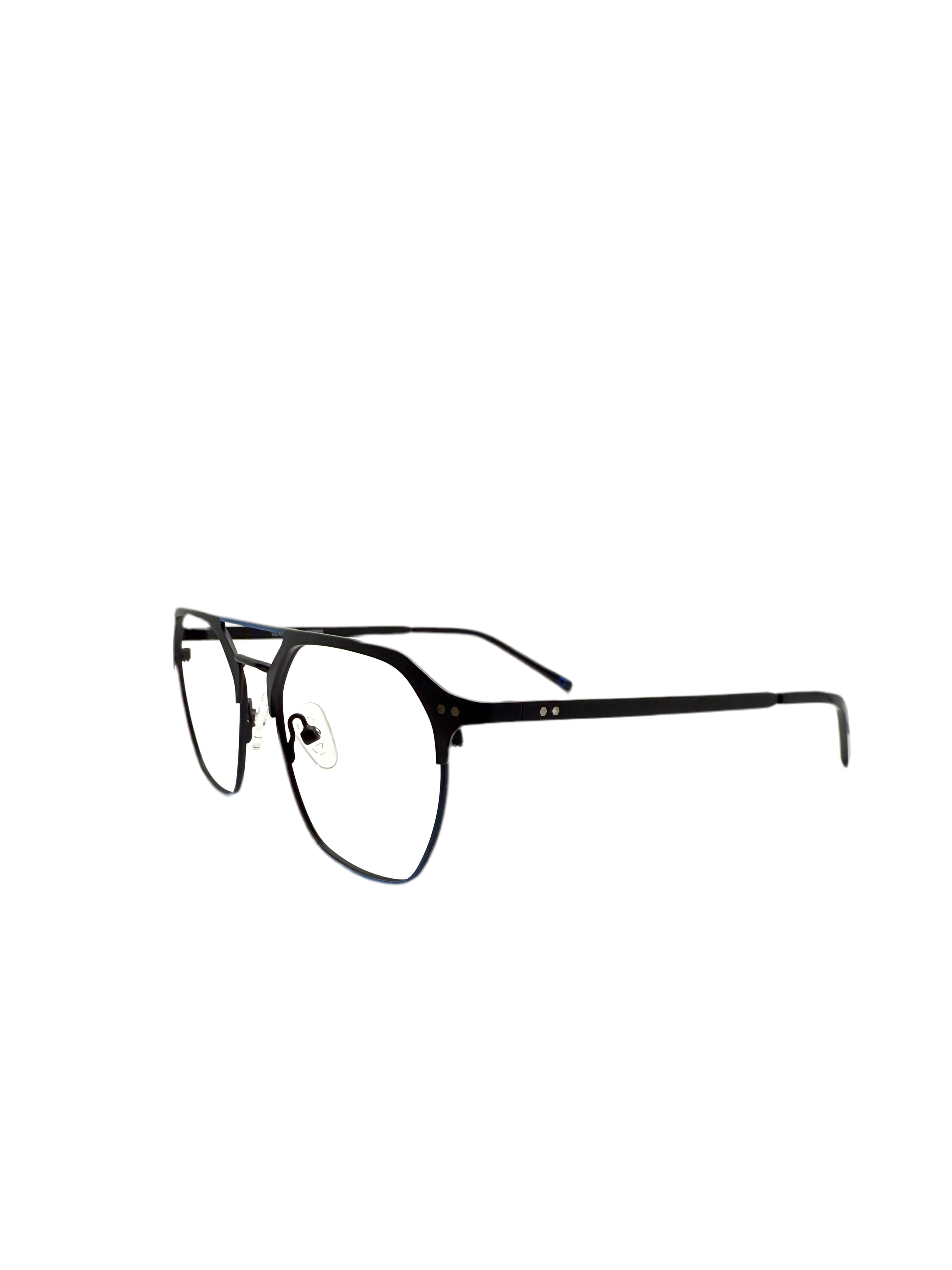 Lou – MM17 | Lunettes de vue homme métal noir et bleu