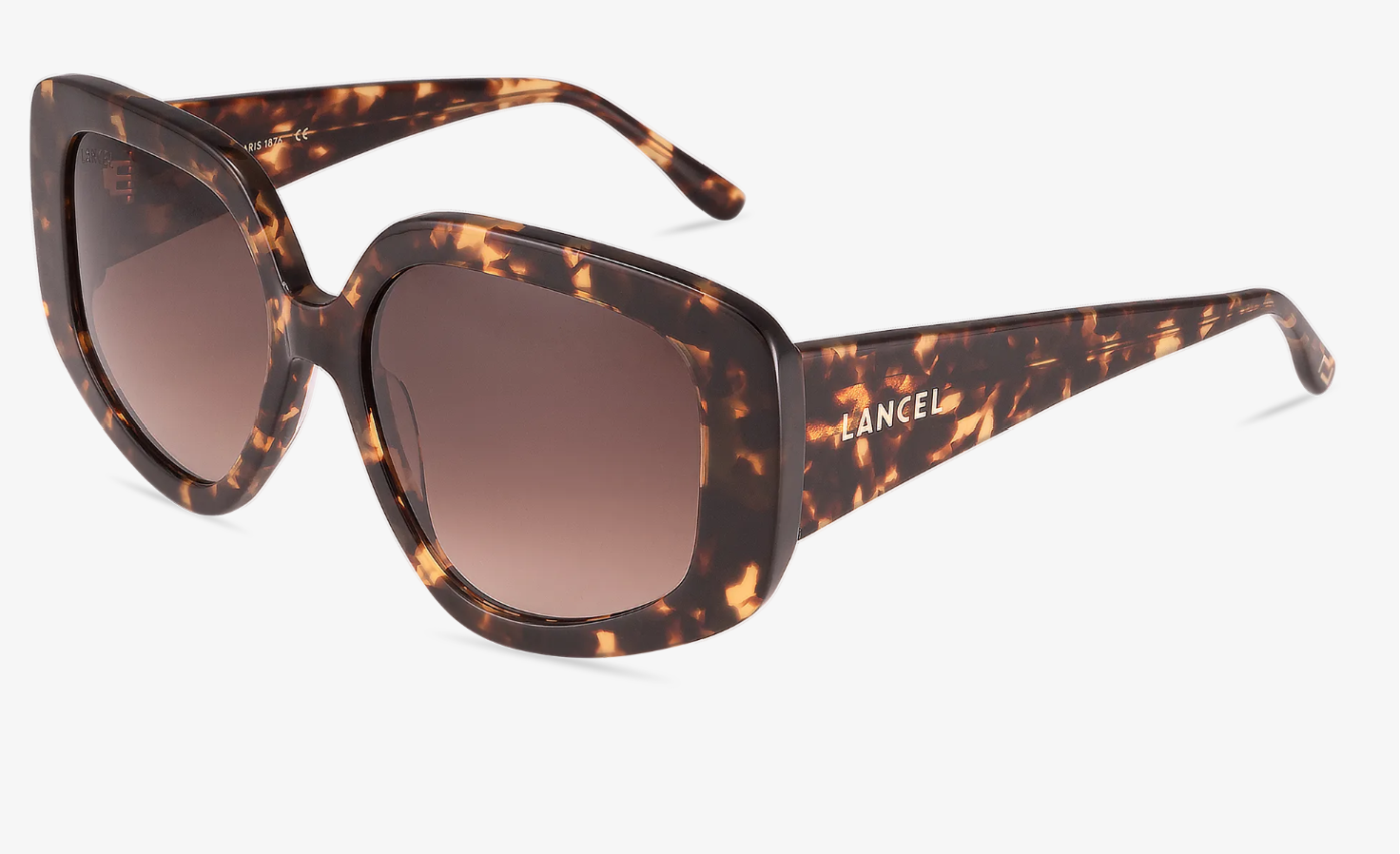 LANCEL LA91045 – Lunettes de soleil femme écaille & brun