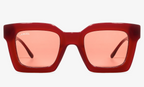 LANCEL LA91047 – Lunettes de soleil femme rouge & or + verres bordeaux