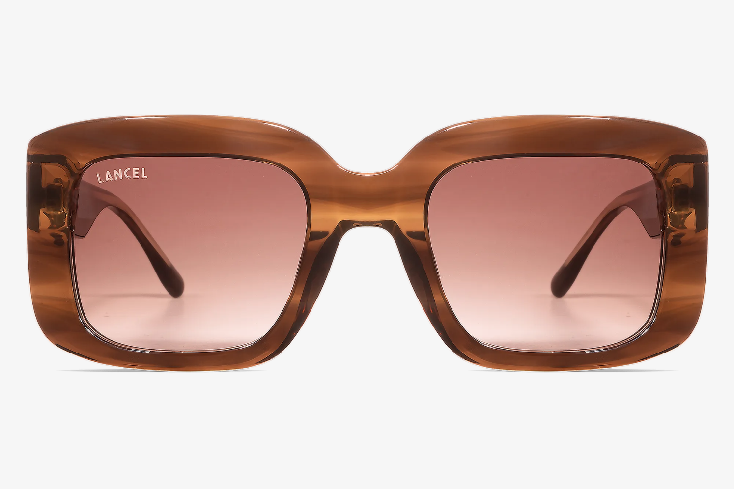 LANCEL LA91048 – Lunettes de soleil femme kaki & or + verres brun dégradé