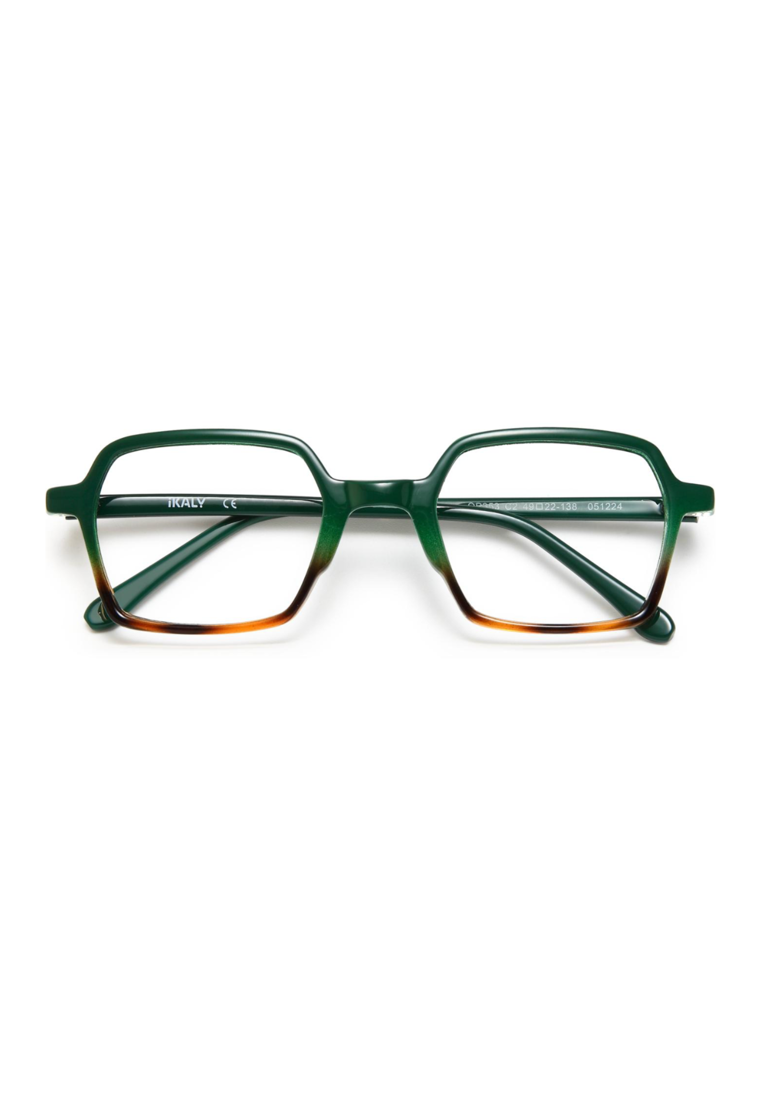IKALY – OP353 | Lunettes de vue homme vert et écaille