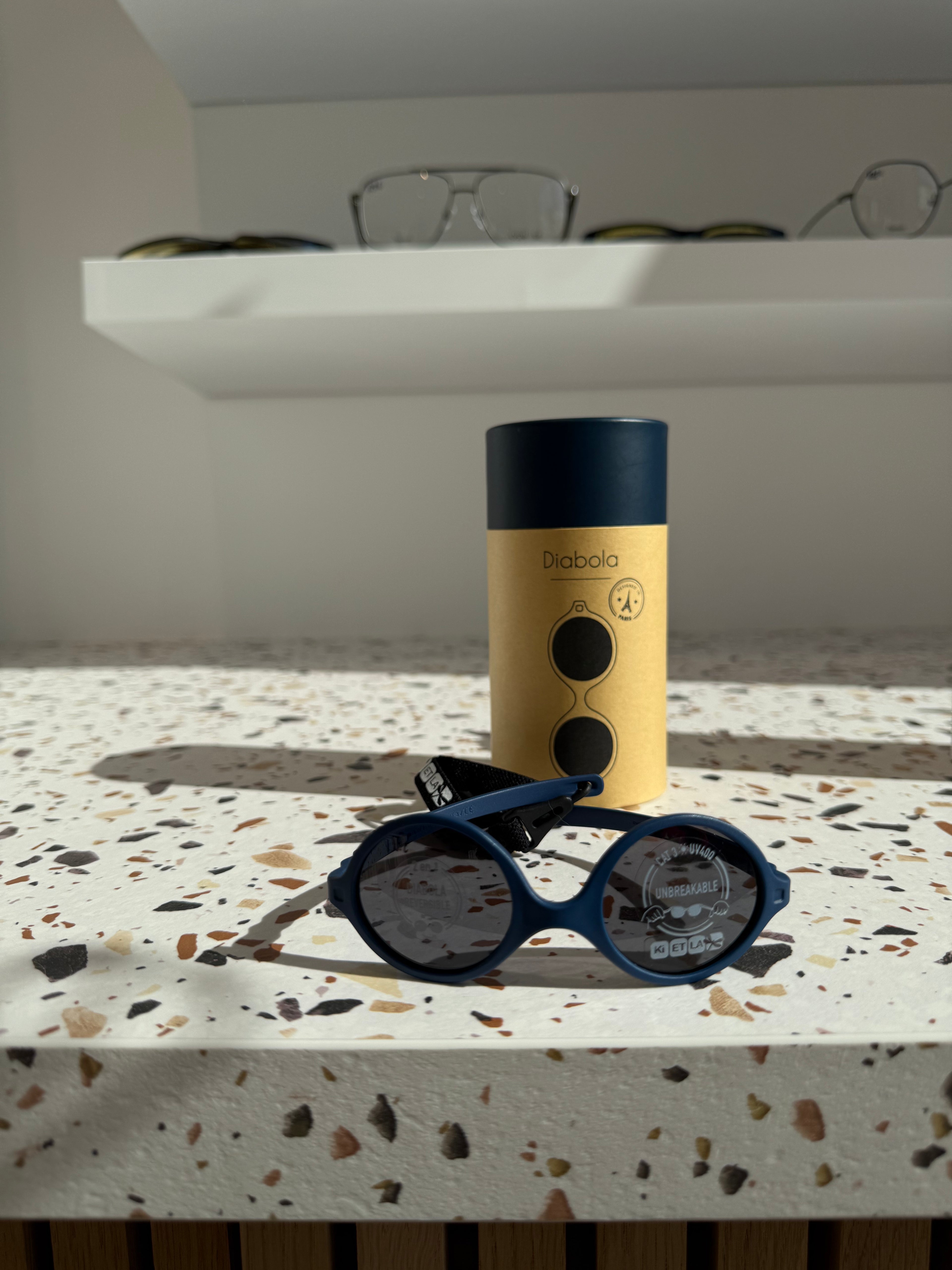 KIETLA - DIABOLA | Lunettes de soleil bébé bleu denim 0 à 1 an