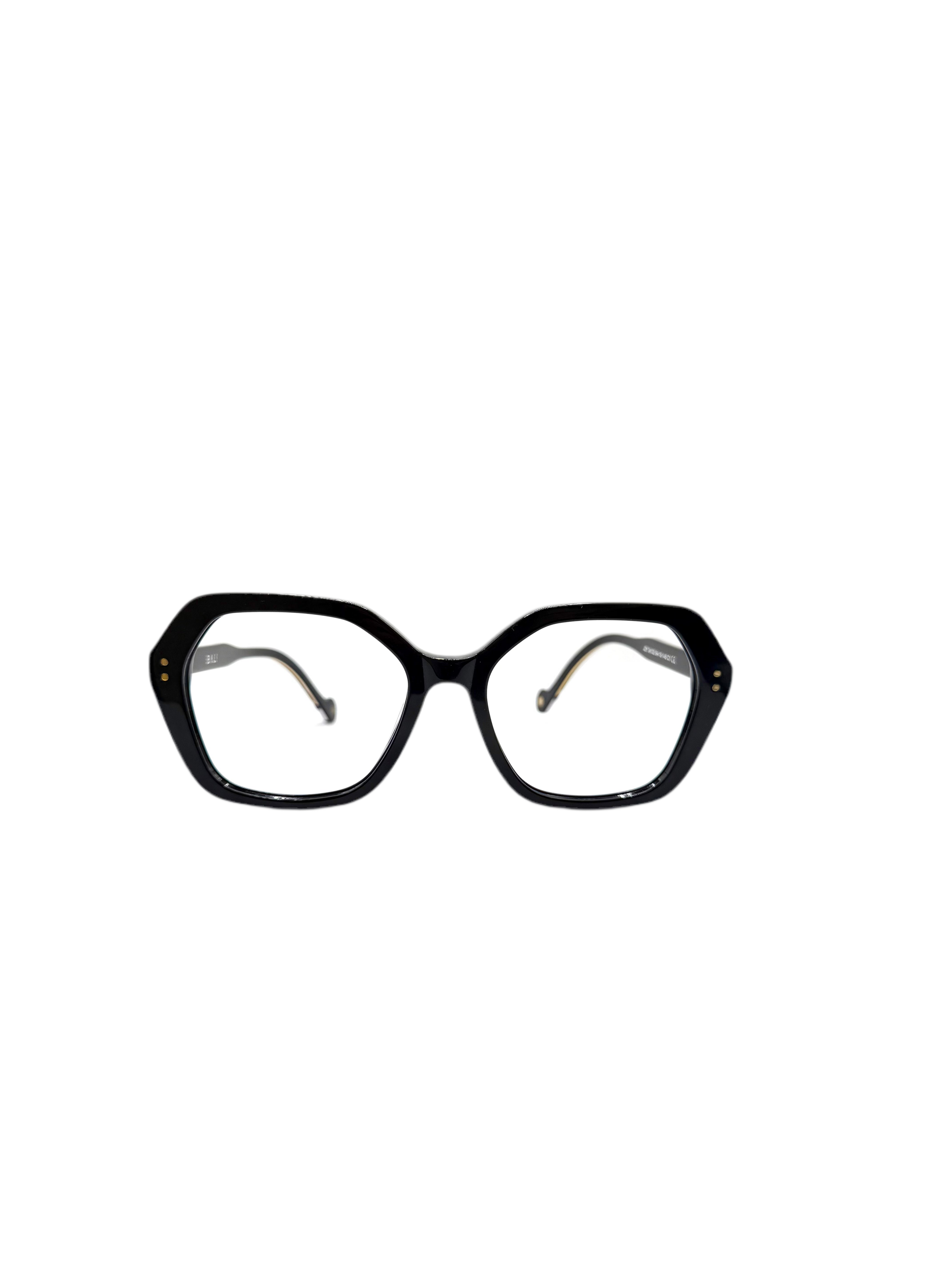 Bali – Joy | Lunettes de vue femme acétate noir et branche dorée