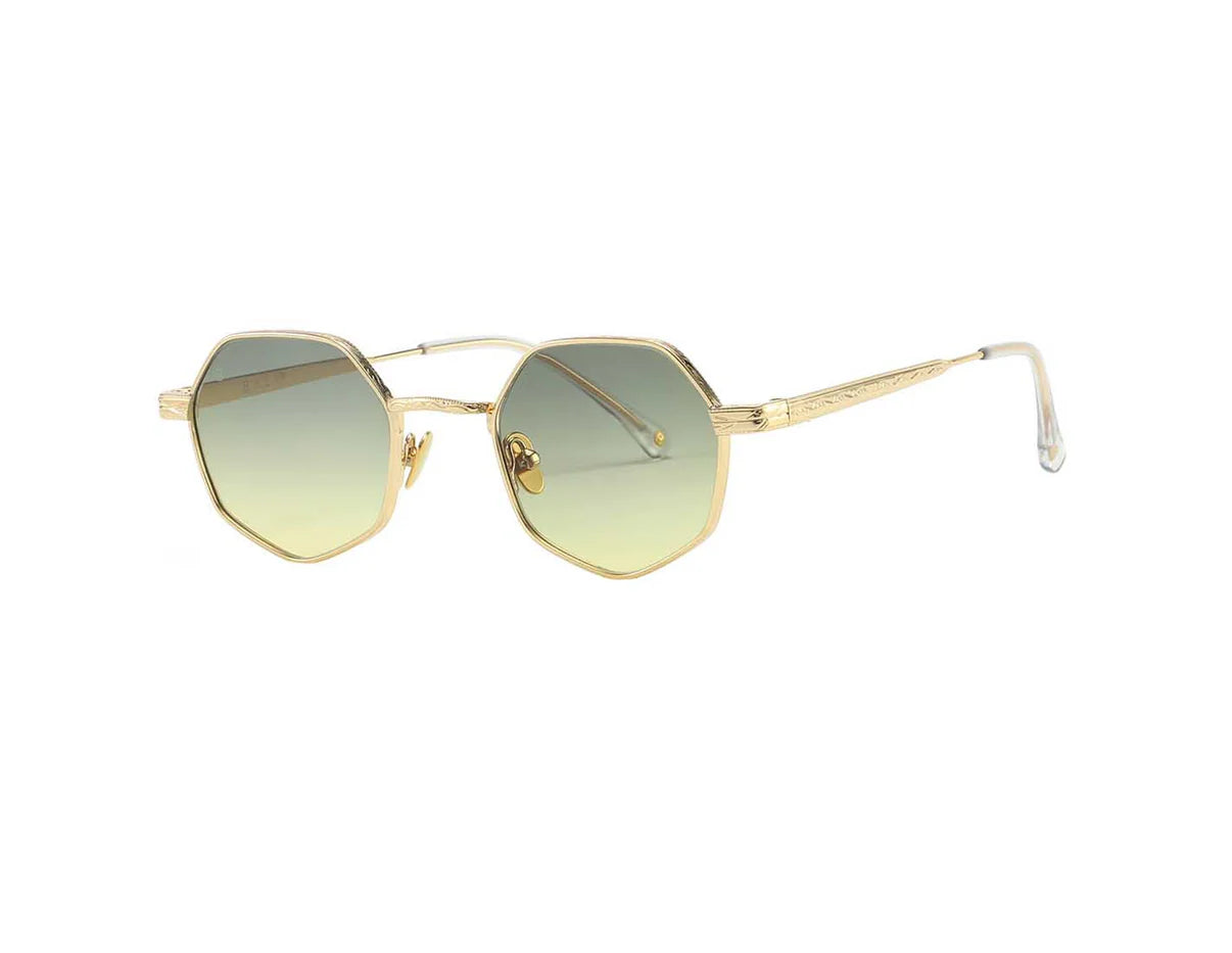 BALI Elia – Lunettes de soleil dorées unisexe | Verres vert dégradé