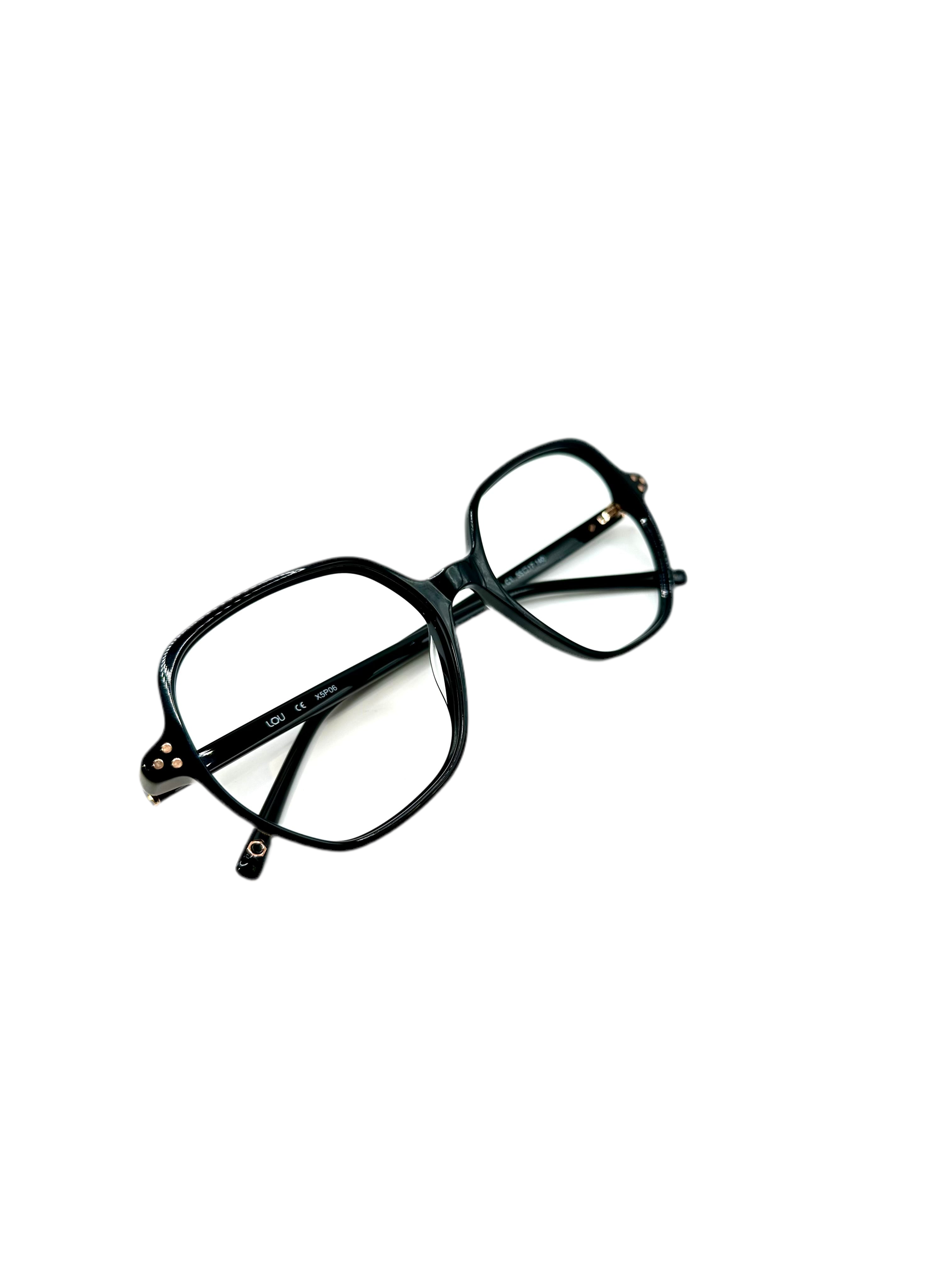 Lou – F6 | Lunettes de vue femme noir + clip solaire