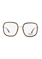 LANCEL – LA90070 | Lunettes de vue femme combiné kaki et doré