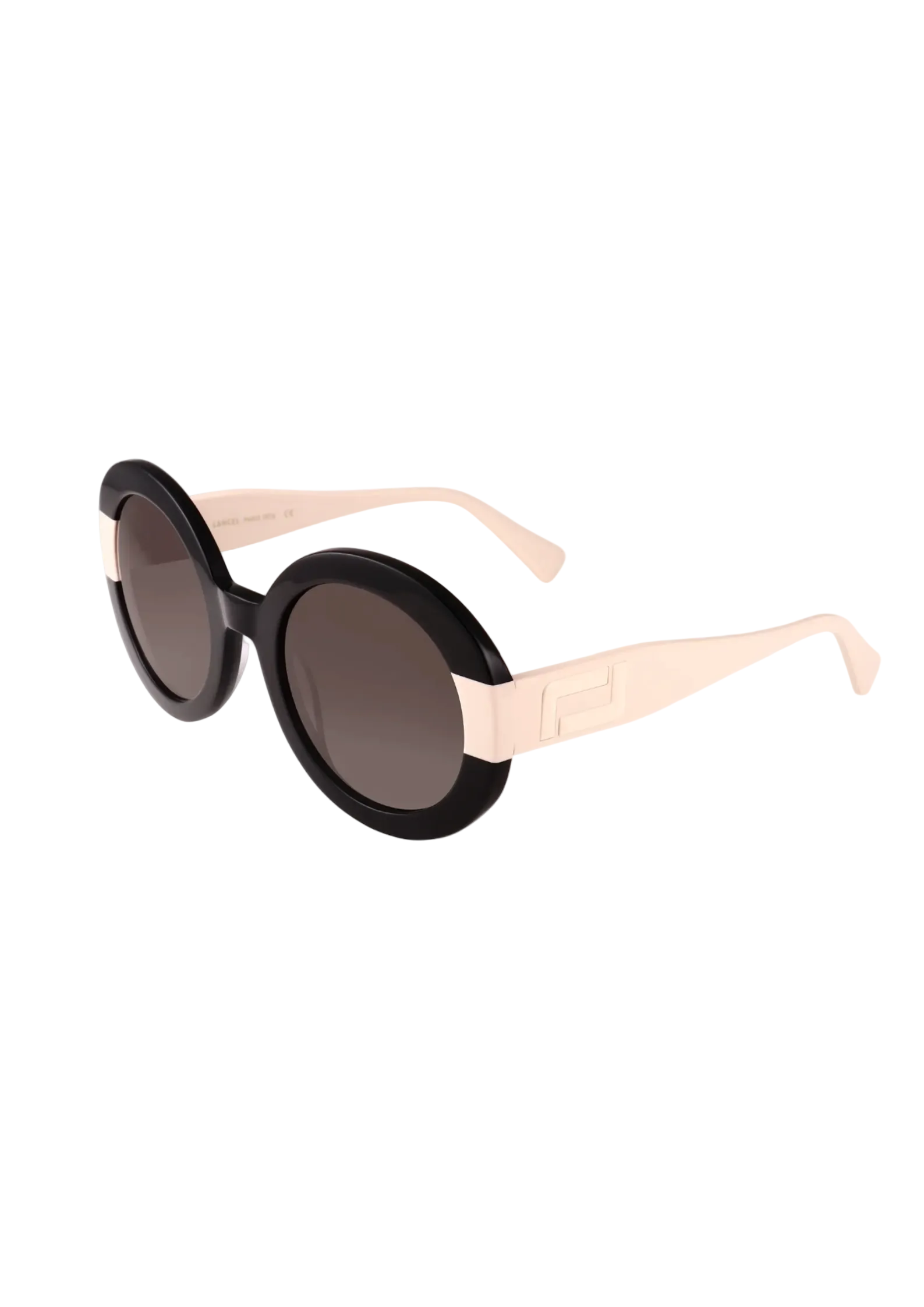 LANCEL LA91065 – Lunettes de soleil femme acétate noir et beige & verres gris dégradé