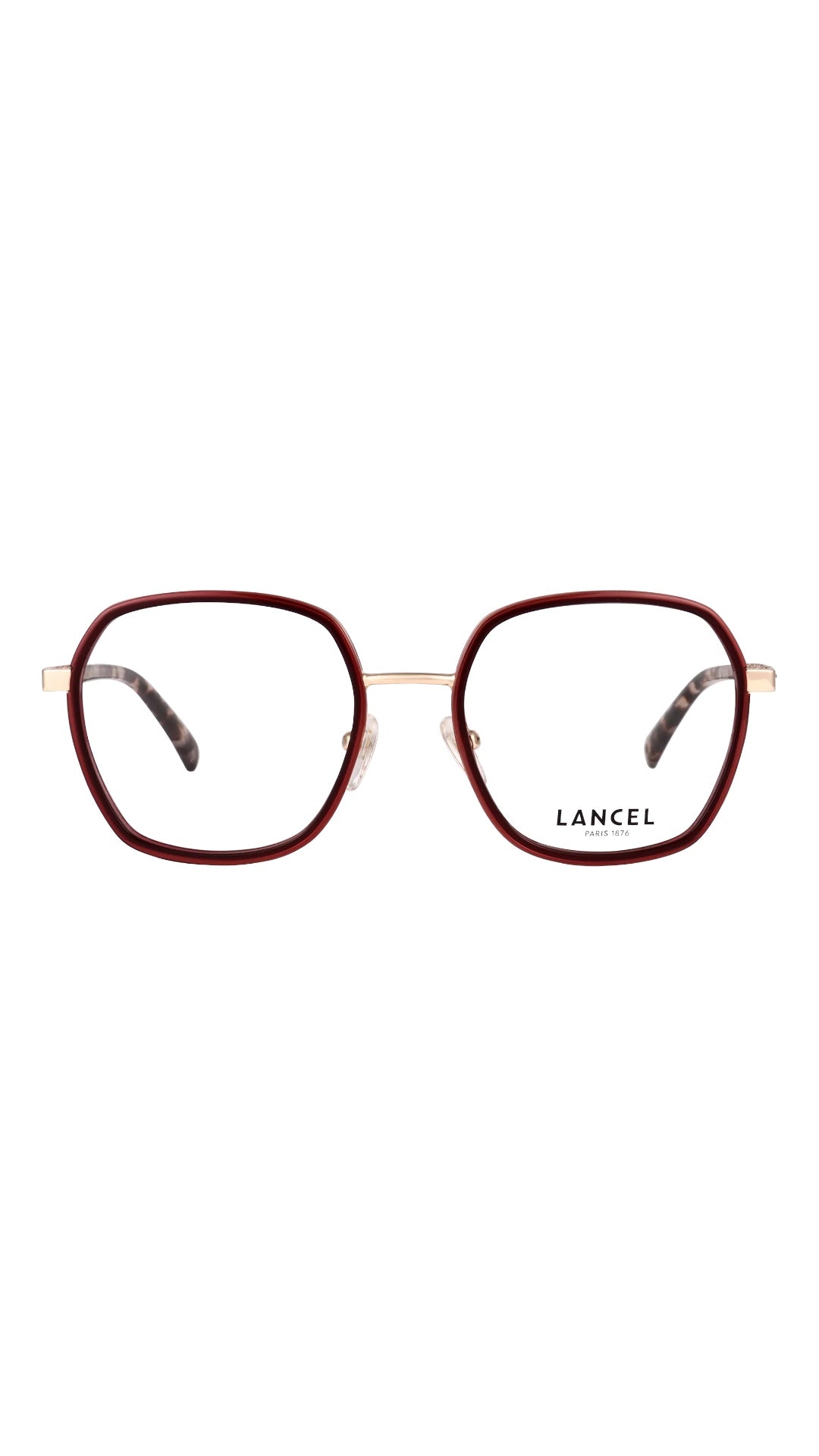 LANCEL – MELISANDE | Lunettes de vue femme bordeaux et branches écaille et doré